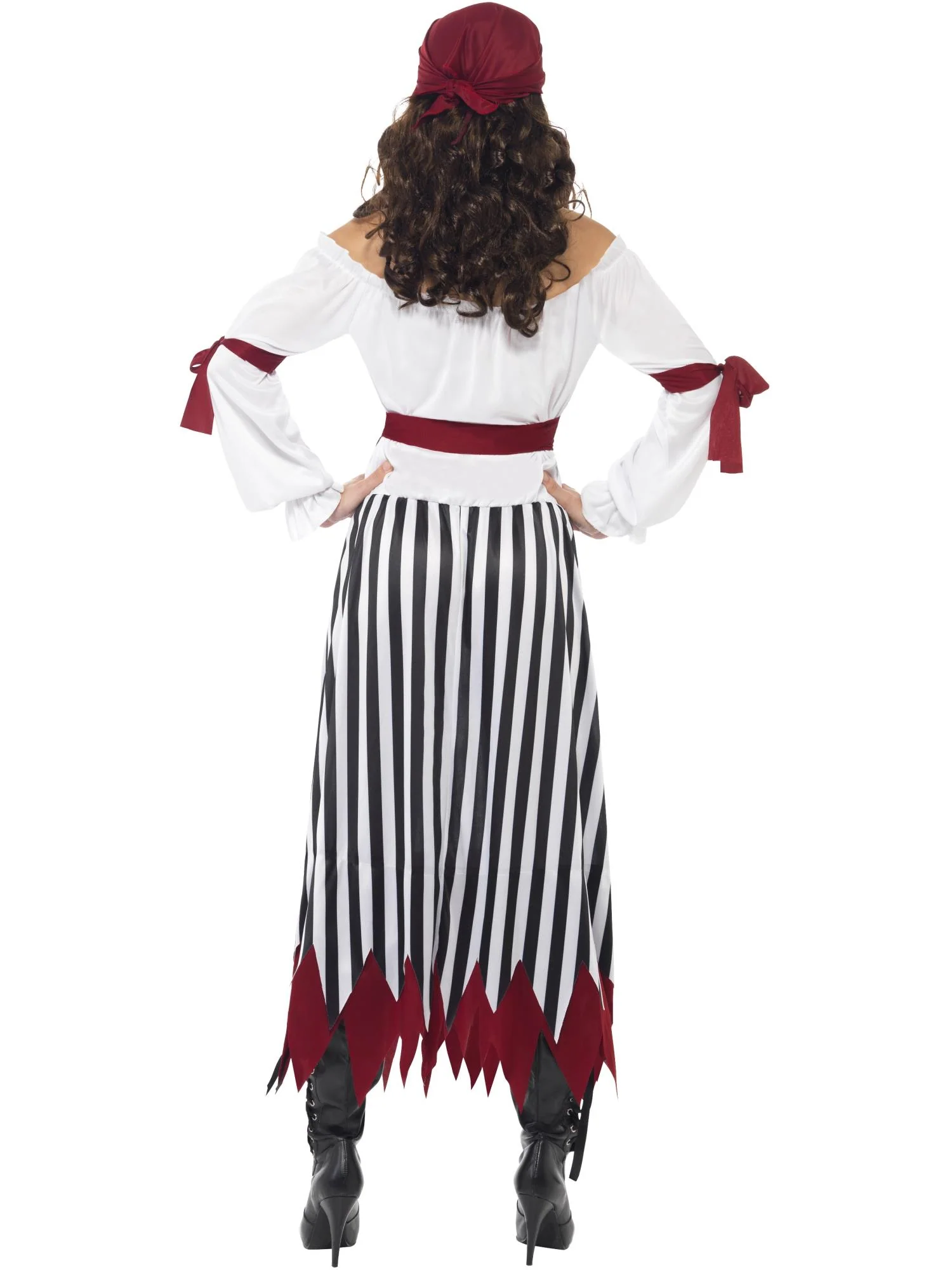 Pirate Lady Costume, Black & White  Wholesale - Image 3