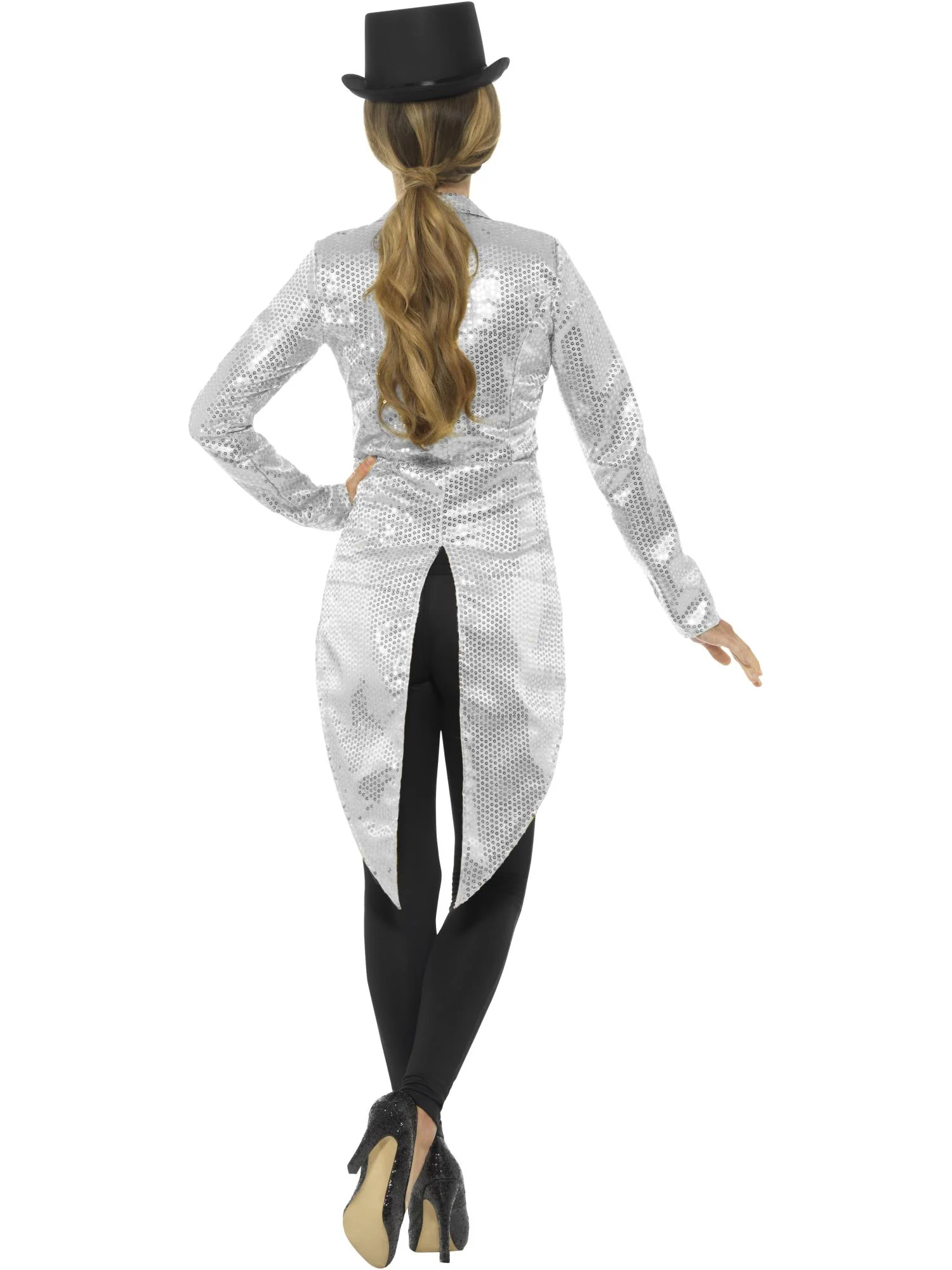 Sequin Tailcoat Jacket, Ladies, Silver  Wholesale - Image 3