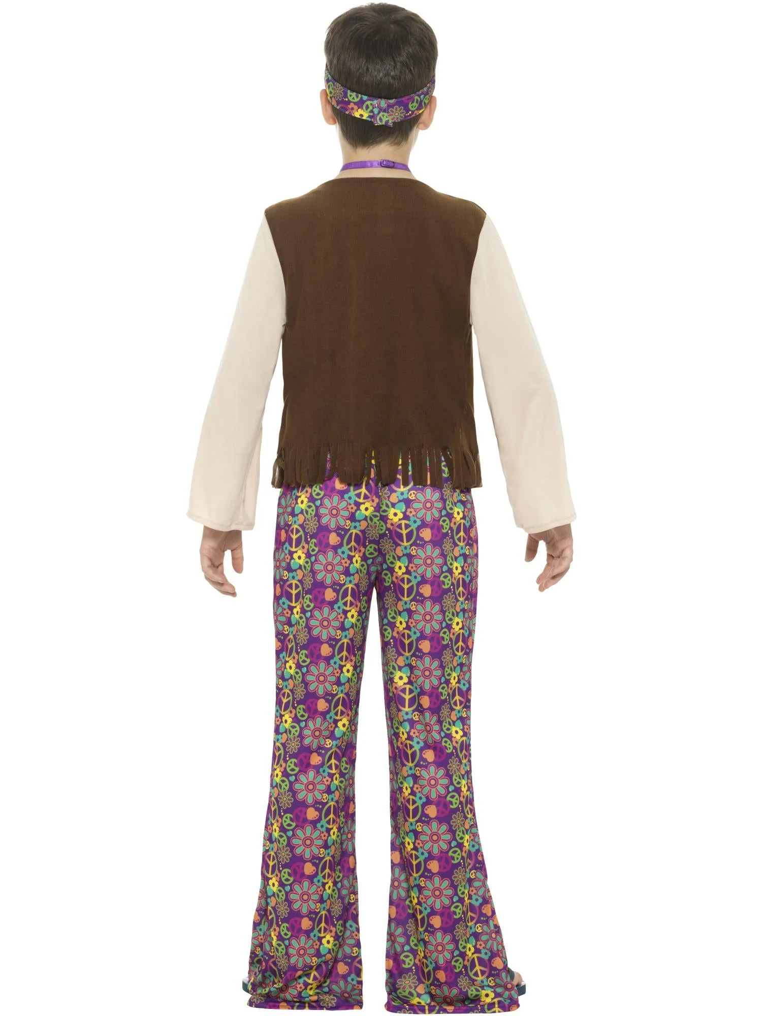 Hippie Boy Costume, with Top, Attached Waistcoat, Wholesale - Image 3