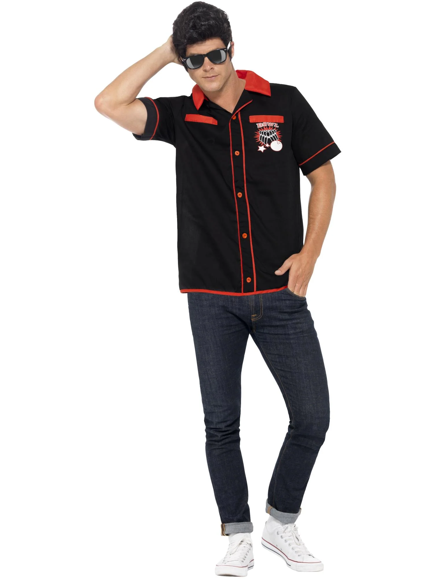 50s Bowling Shirt, Black Wholesale
