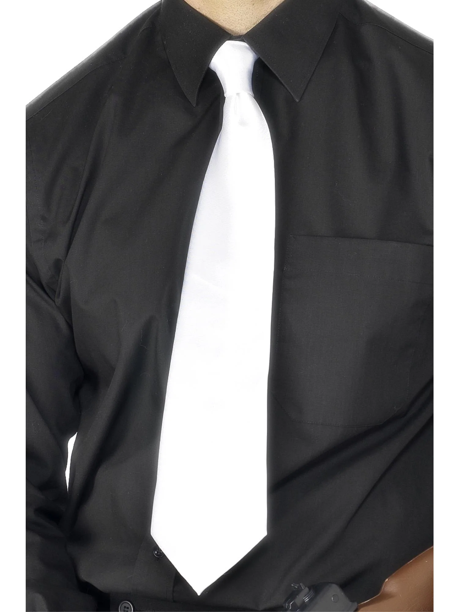 Deluxe White Gangster Tie, White  Wholesale