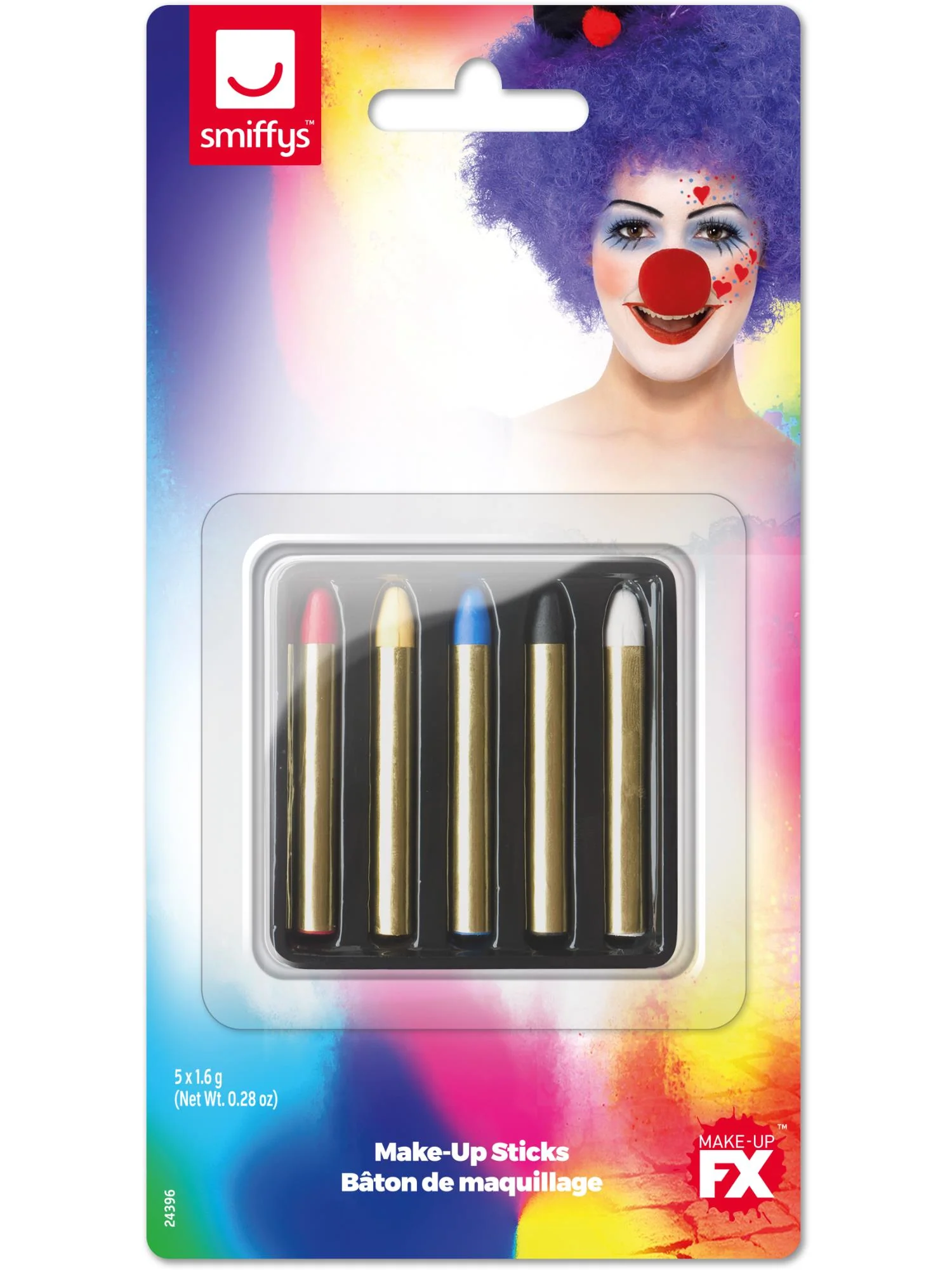 Smiffys Make-Up FX, Face/Body Paint Sticks, Multi, Wholesale