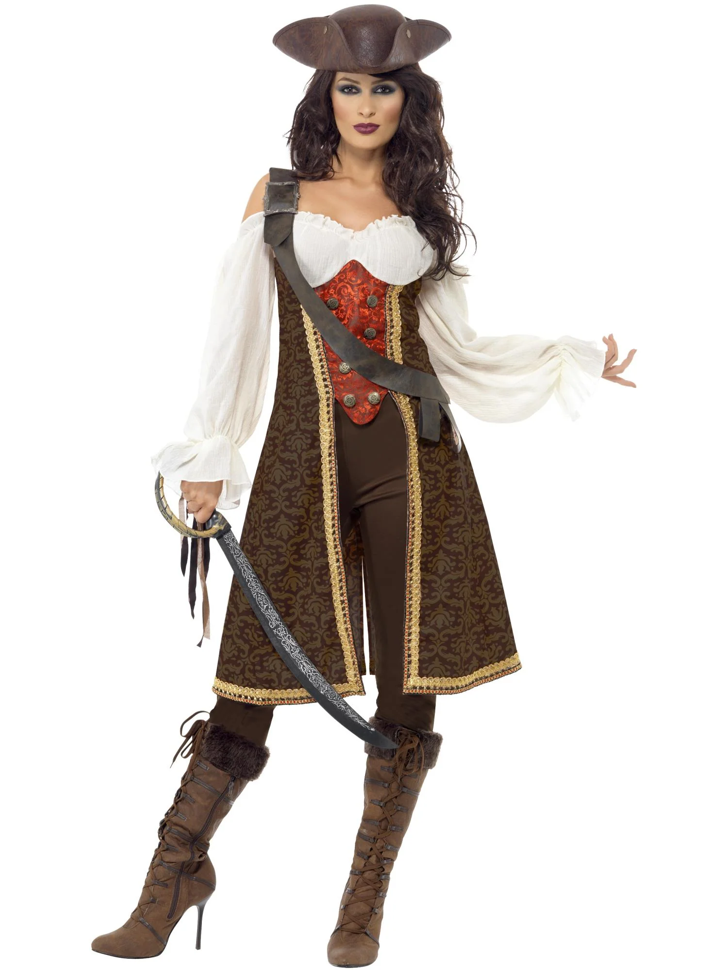 High Seas Pirate Wench Costume, Brown Wholesale