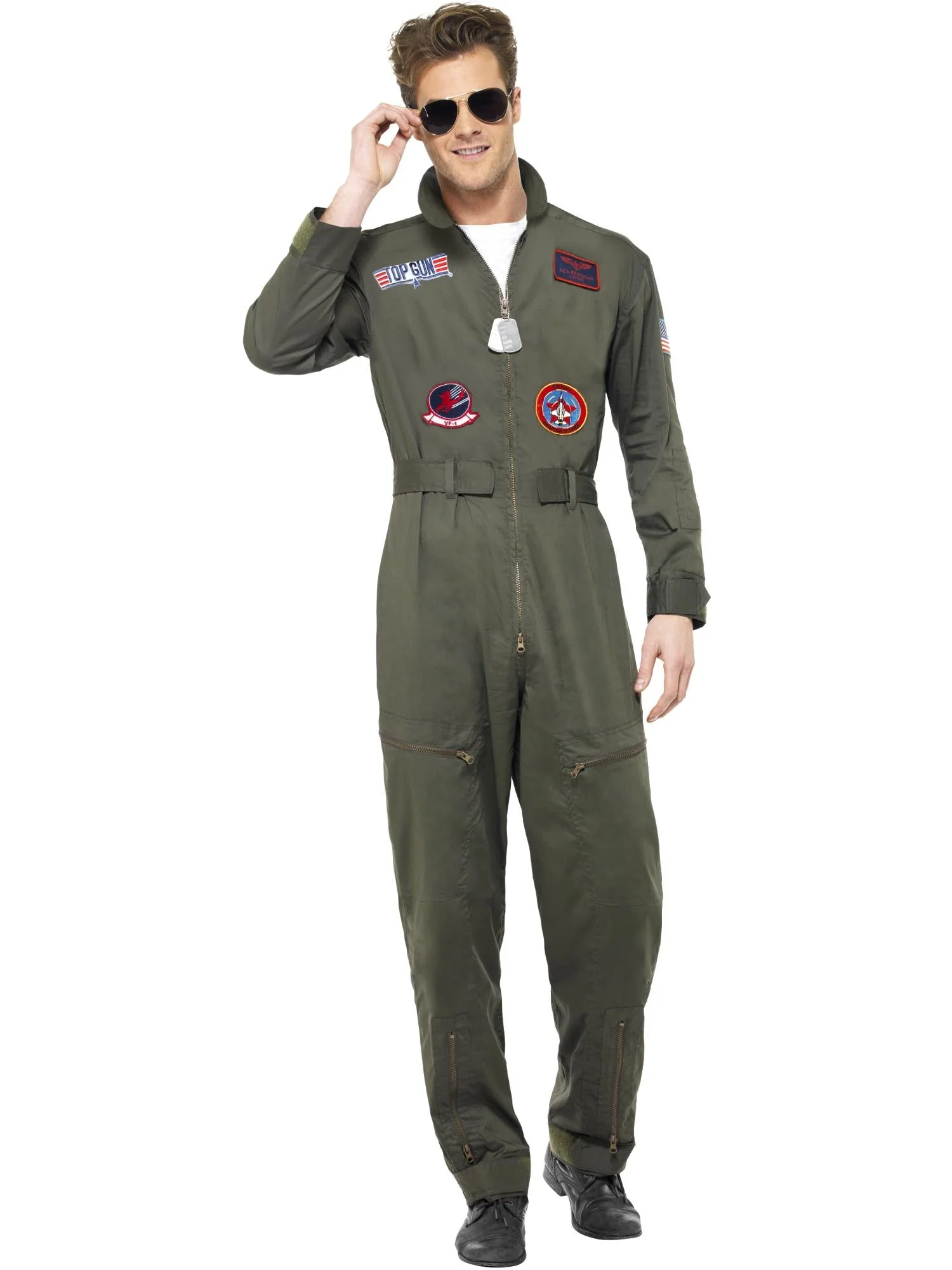 Top Gun Deluxe Male Costume, Green Wholesale - Image 4
