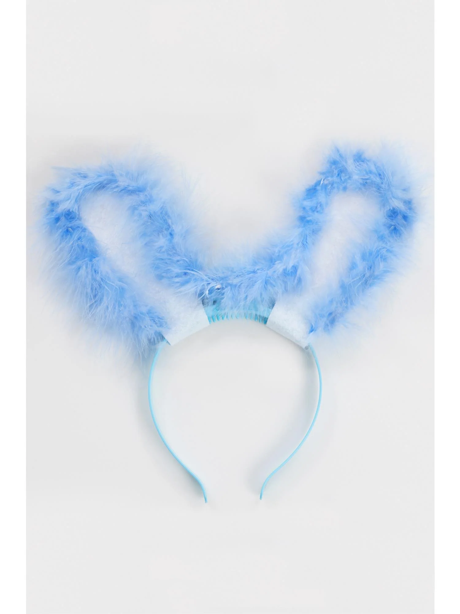 LED Light Up Fluffy Bunny Ears, Blue Wholesale