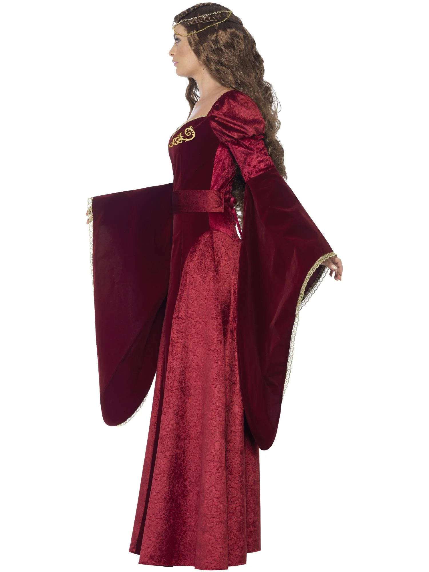 Deluxe Medieval Queen Costume, Red Wholesale - Image 2