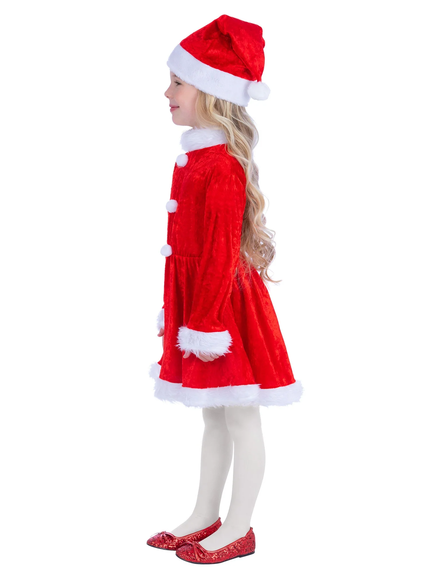Mini Miss Santa Costume, Red Wholesale - Image 3