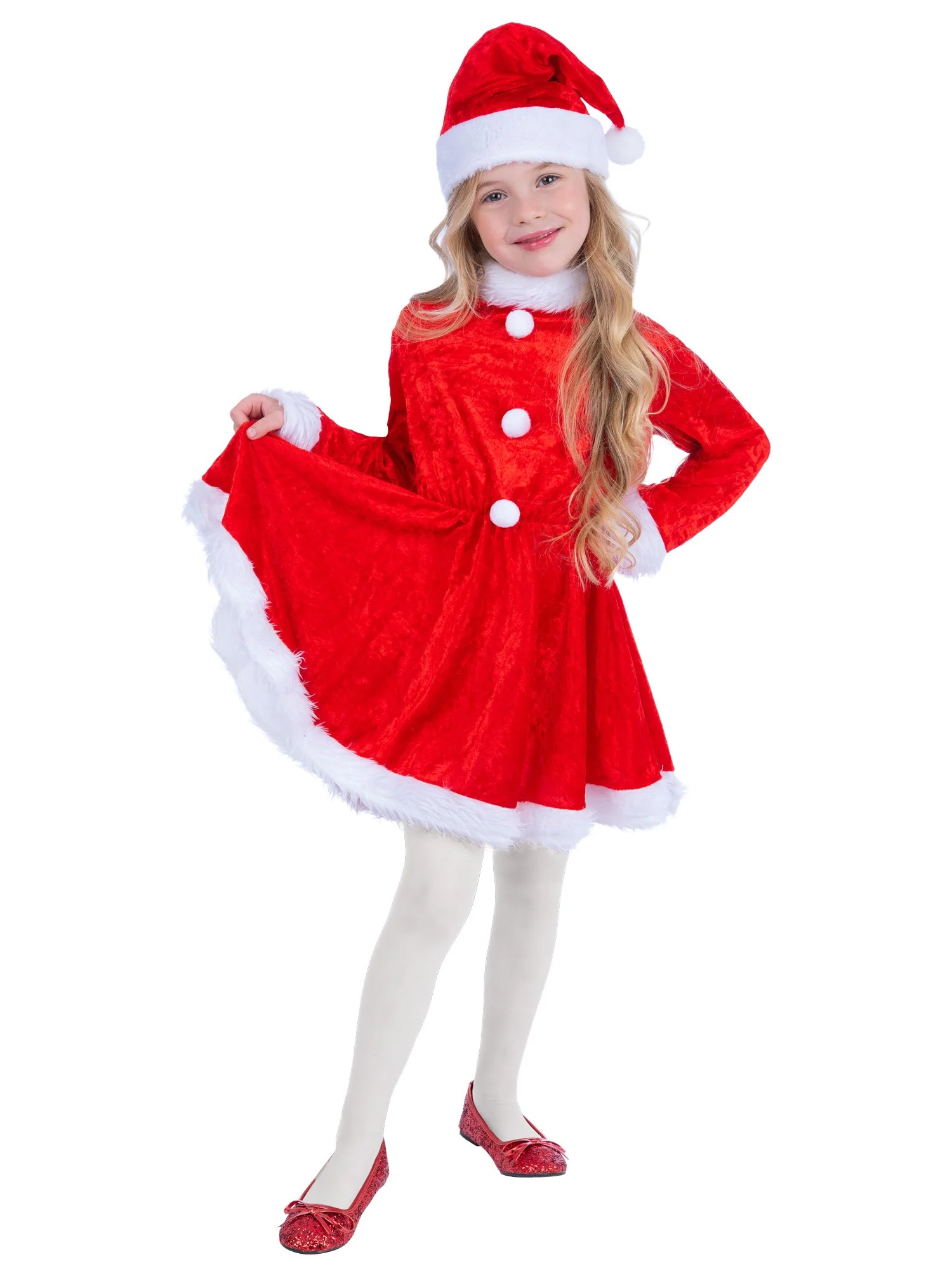 Mini Miss Santa Costume, Red Wholesale - Image 5