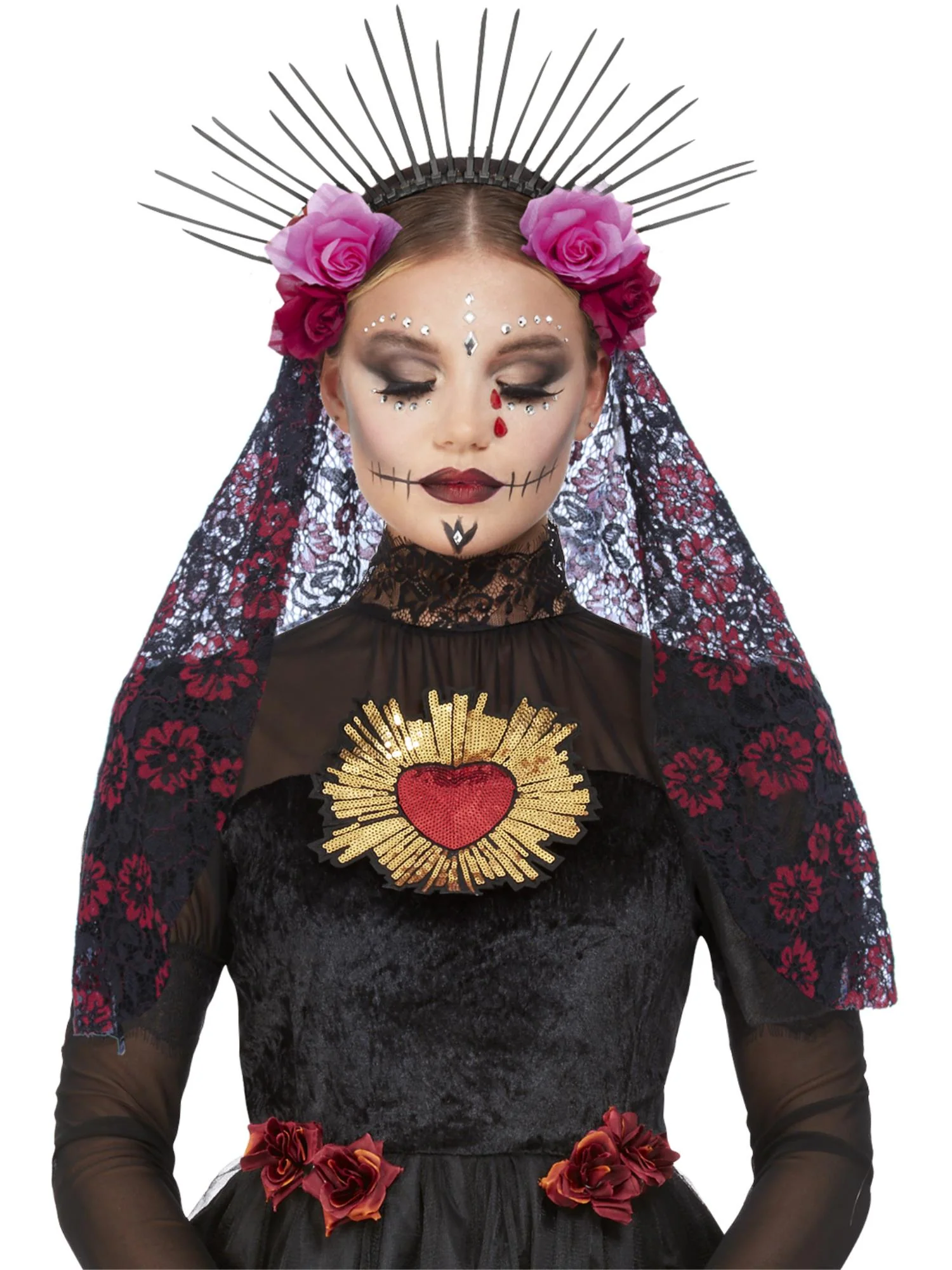 Deluxe Sunburst Day of the Dead Headband Wholesale