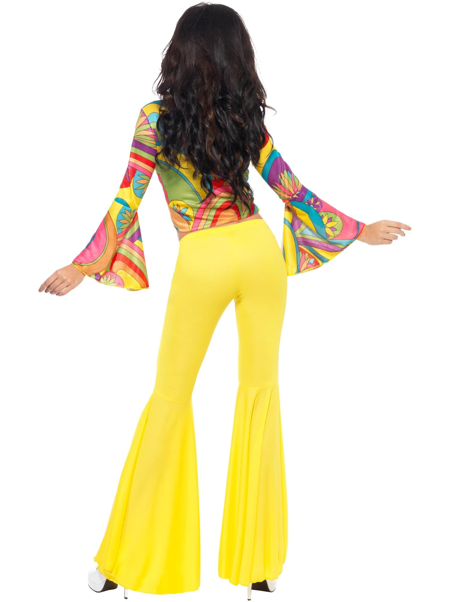 70s Groovy Babe Costume, Yellow Wholesale - Image 3