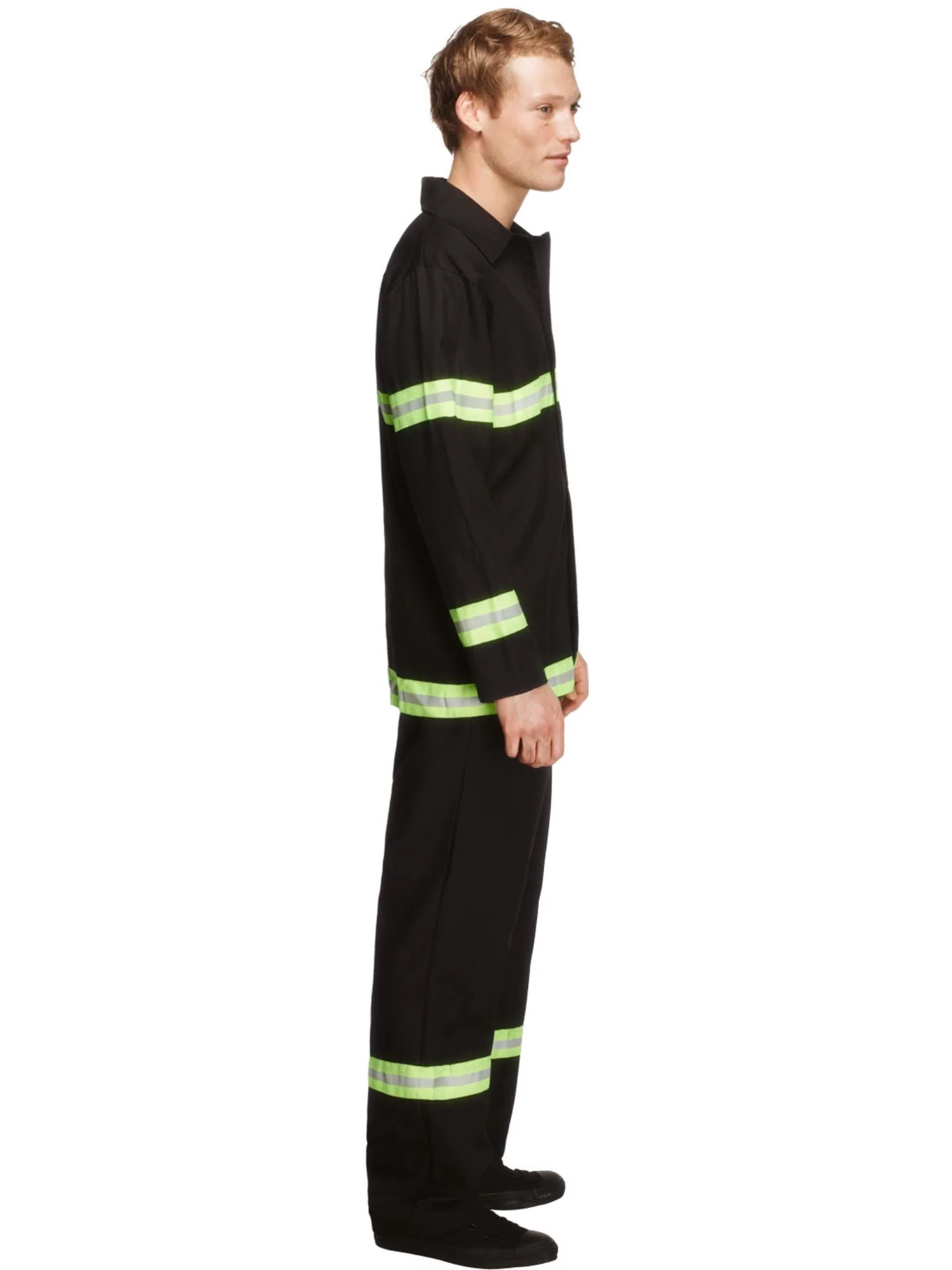Fever Fireman Costume, Black Wholesale - Image 2