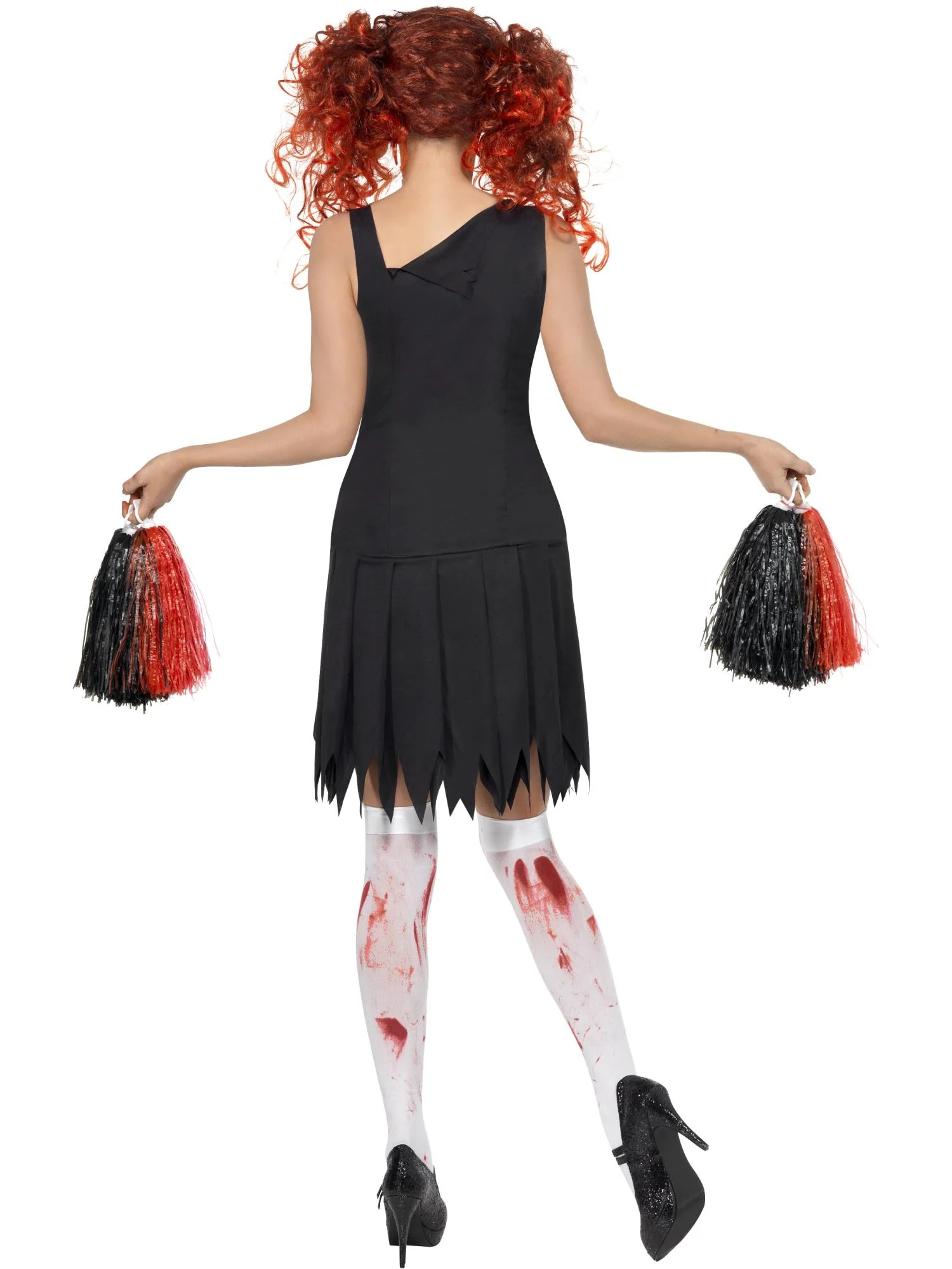 High School Horror Cheerleader Costume, Red & Blac Wholesale - Image 3