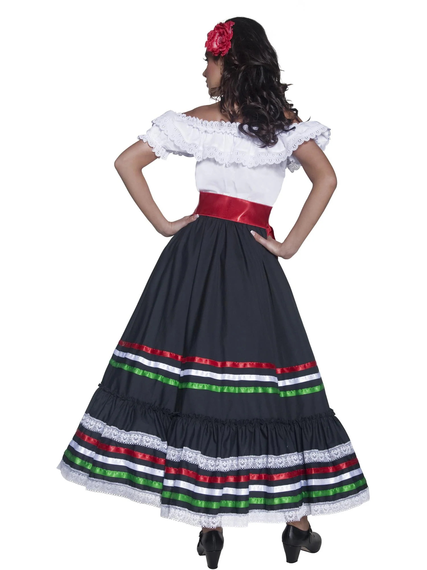 Authentic Western Sexy Senorita Costume, Black & W Wholesale - Image 3