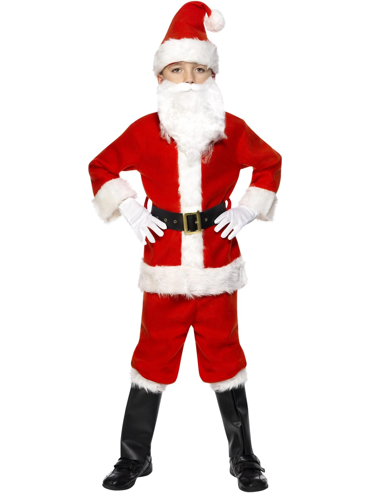Deluxe Santa Costume & Beard, Red  Wholesale - Image 4
