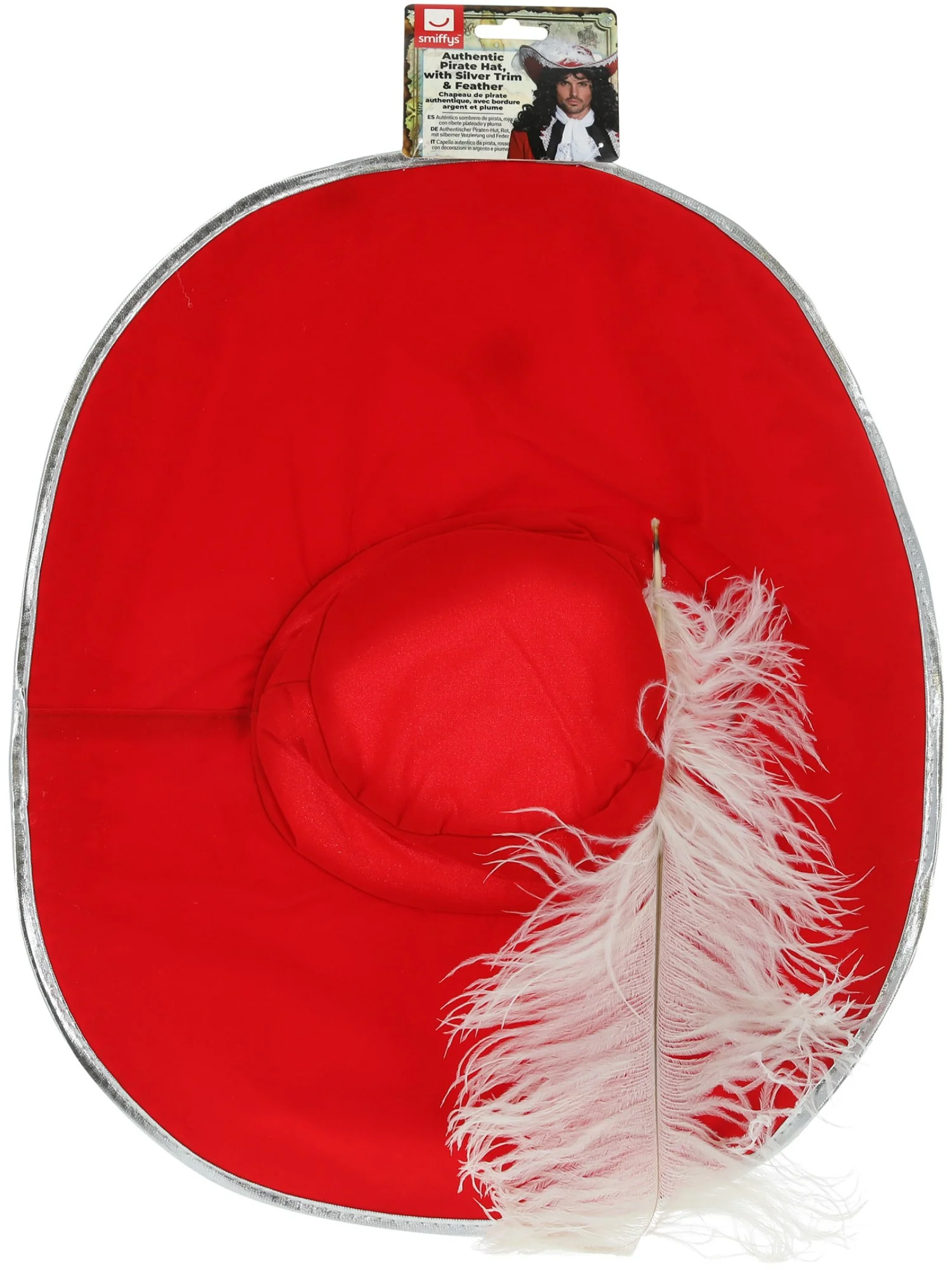 Authentic Pirate Hat, Red  Wholesale - Image 2