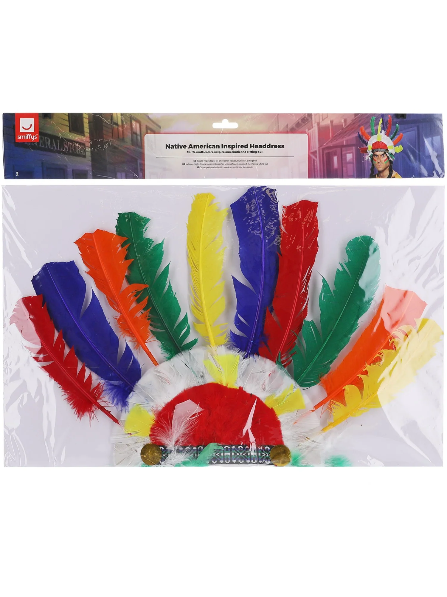 Native American Inspired Headdress, Multi-Coloured  Wholesale - Image 2