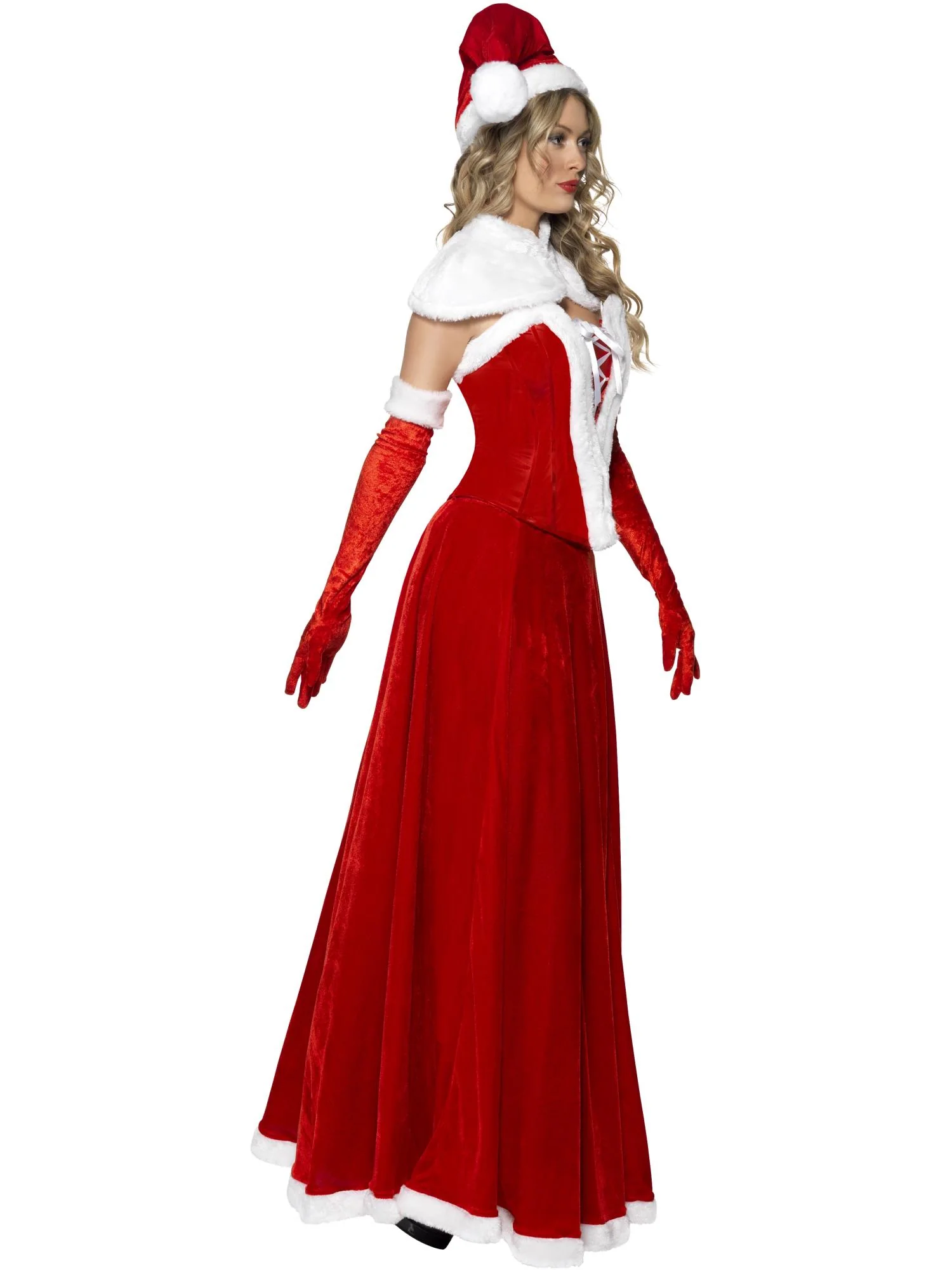 Luxury Miss Santa Costume, Red Wholesale - Image 2