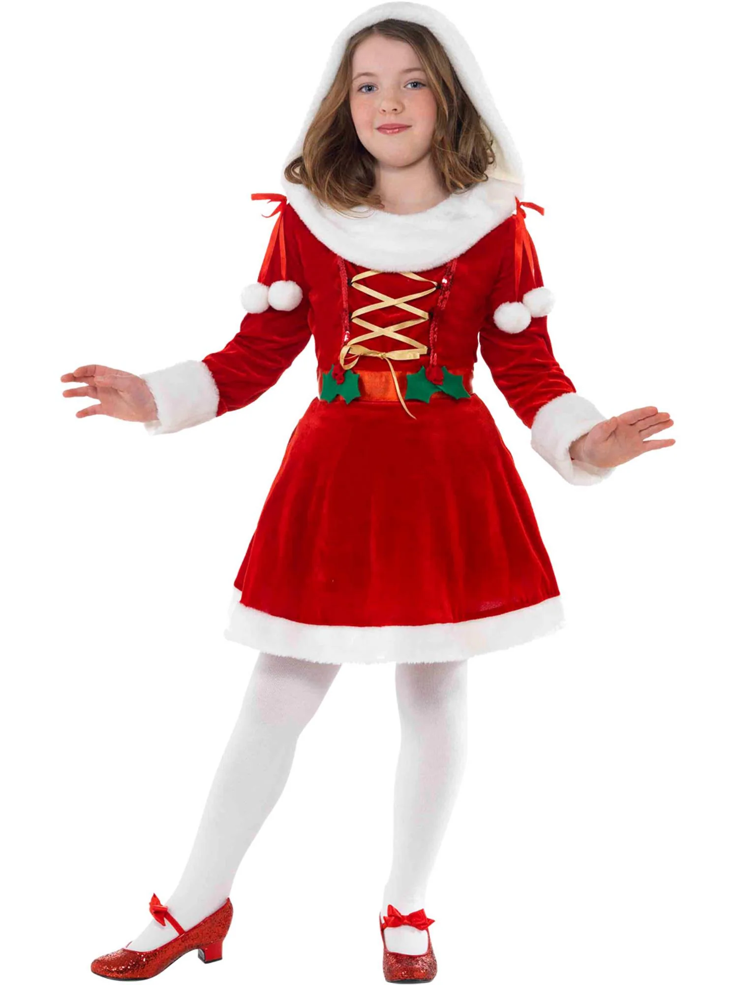 Little Miss Santa Costume, Red  Wholesale - Image 4