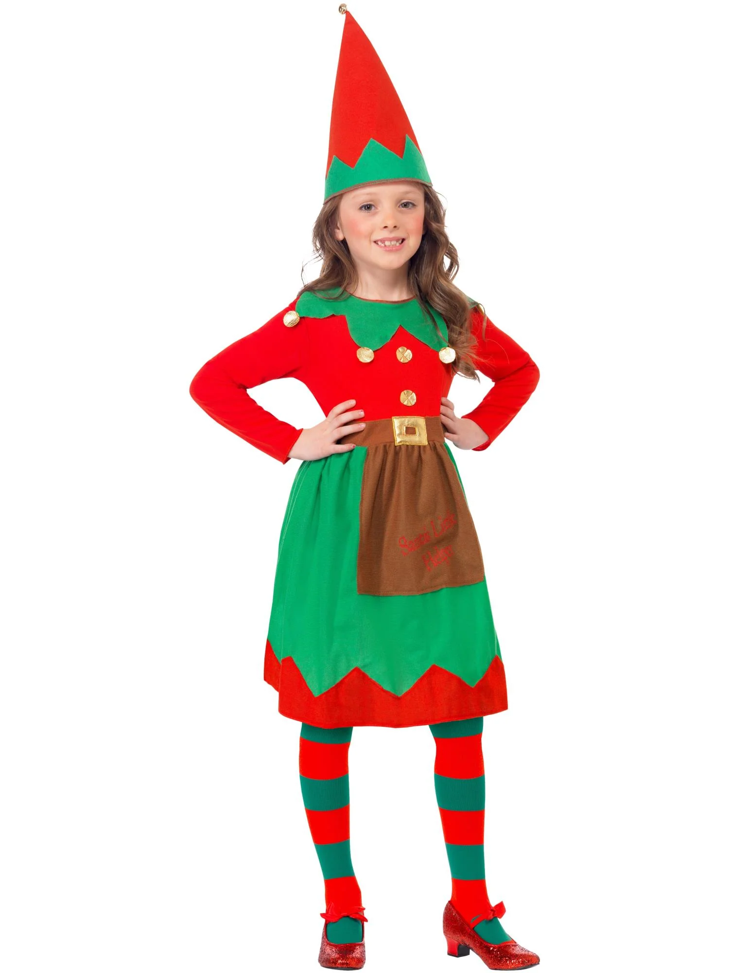 Santa's Little Helper Costume, Red & Green  Wholesale - Image 4