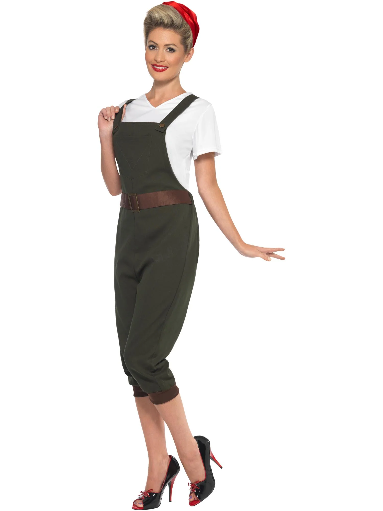 WW2 Land Girl Costume, Green Wholesale - Image 4