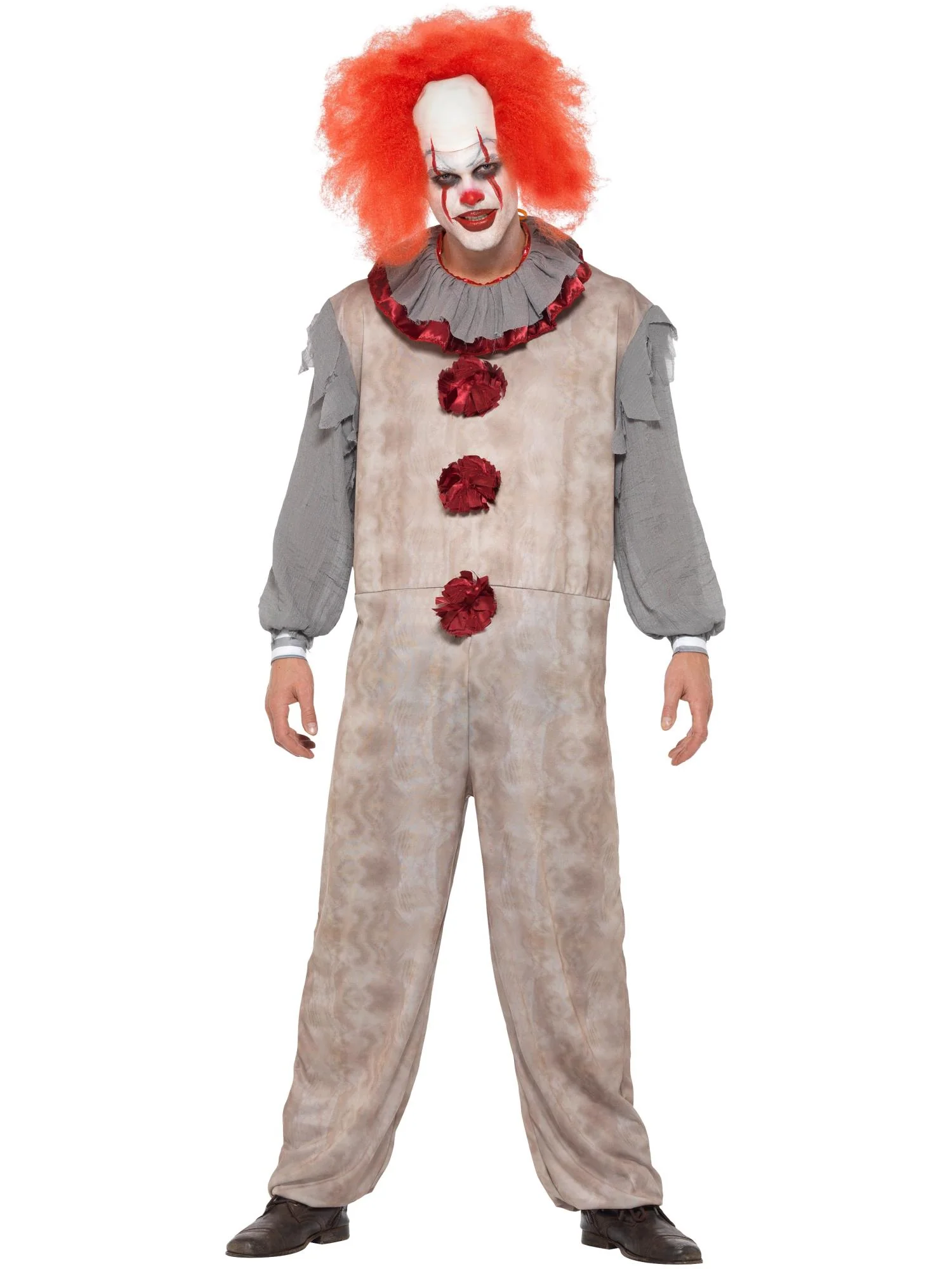 Vintage Clown Costume, Grey & Red  Wholesale - Image 4
