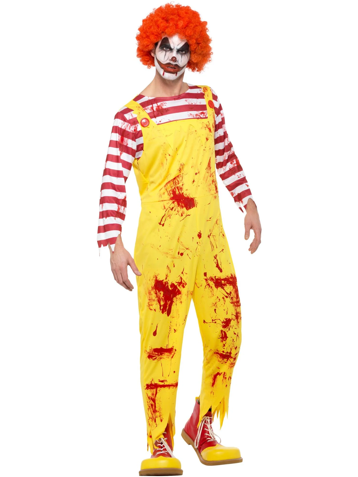 Kreepy Killer Clown Costume, Yellow & Red Wholesale - Image 4