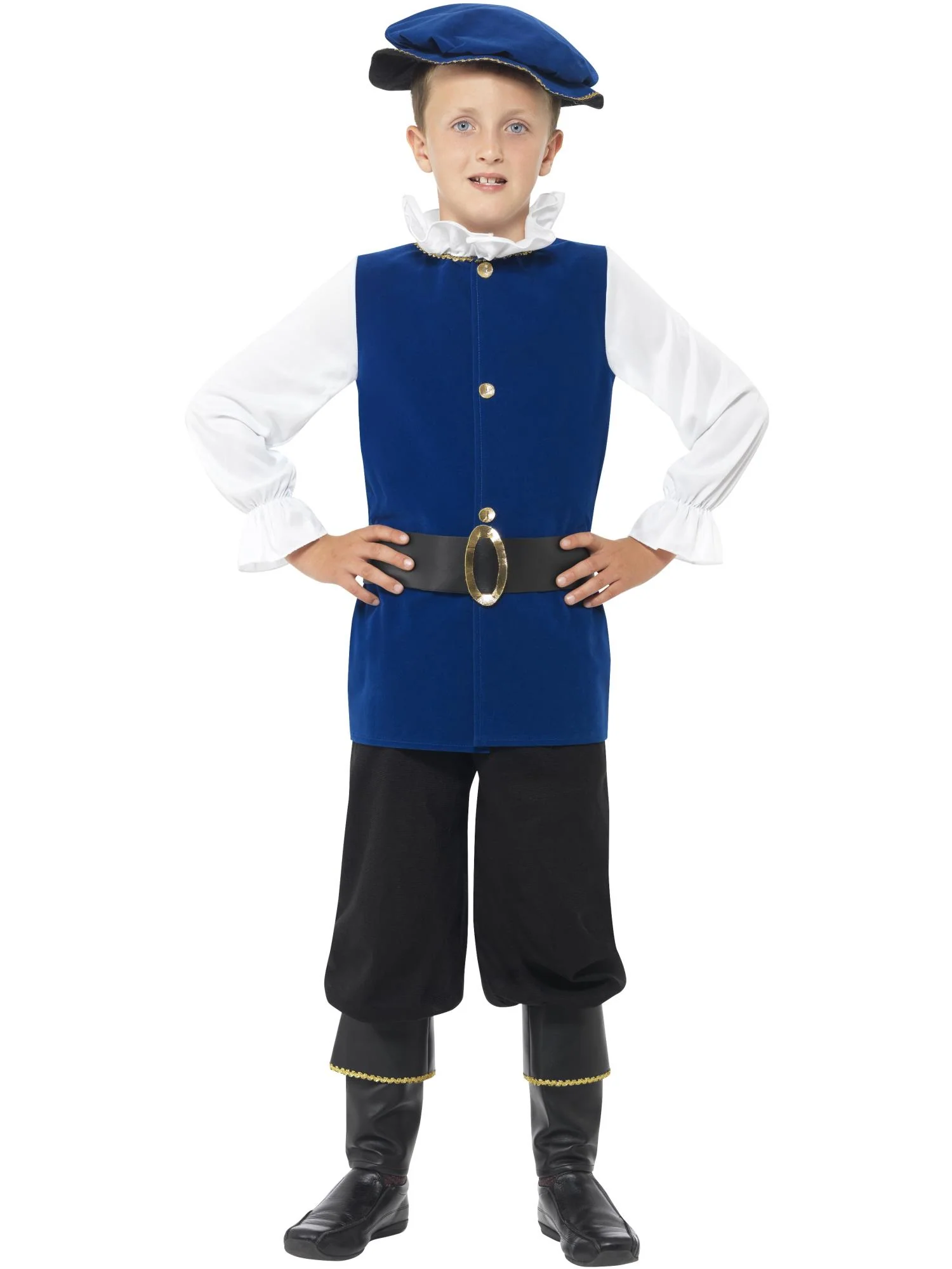 Tudor Boy Costume, Royal Blue Wholesale - Image 4
