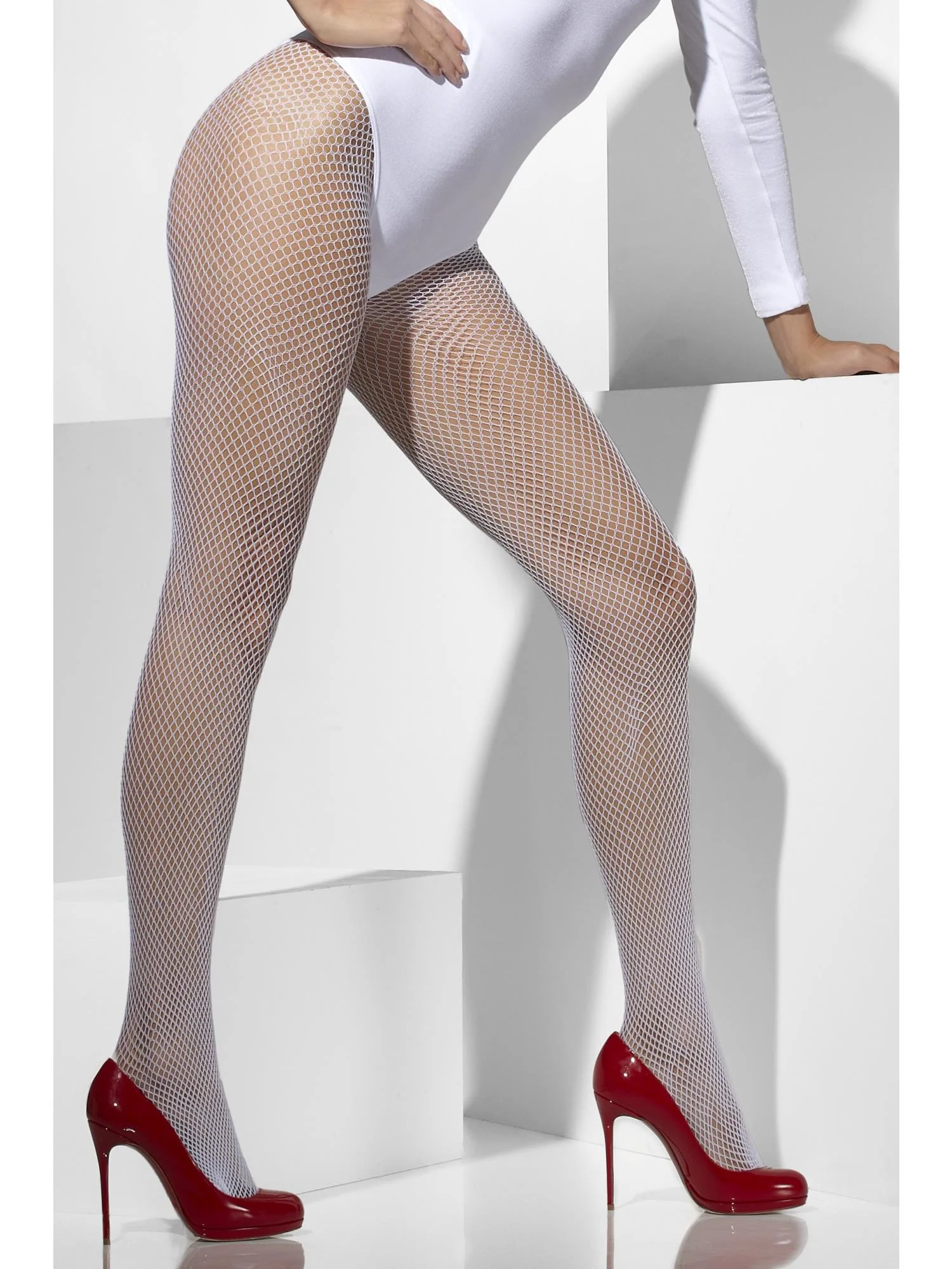 Fishnet Tights, White Wholesale - Image 3