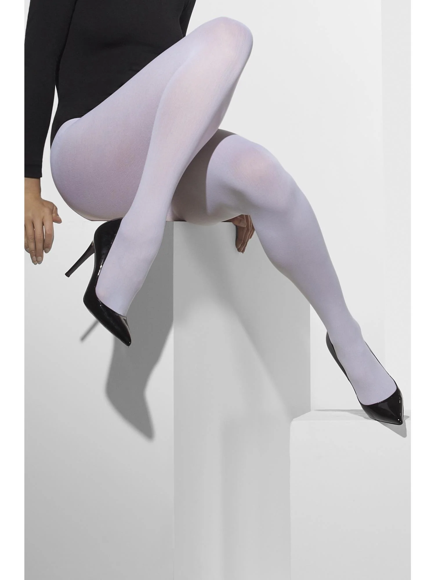 Opaque Tights, White Wholesale - Image 3
