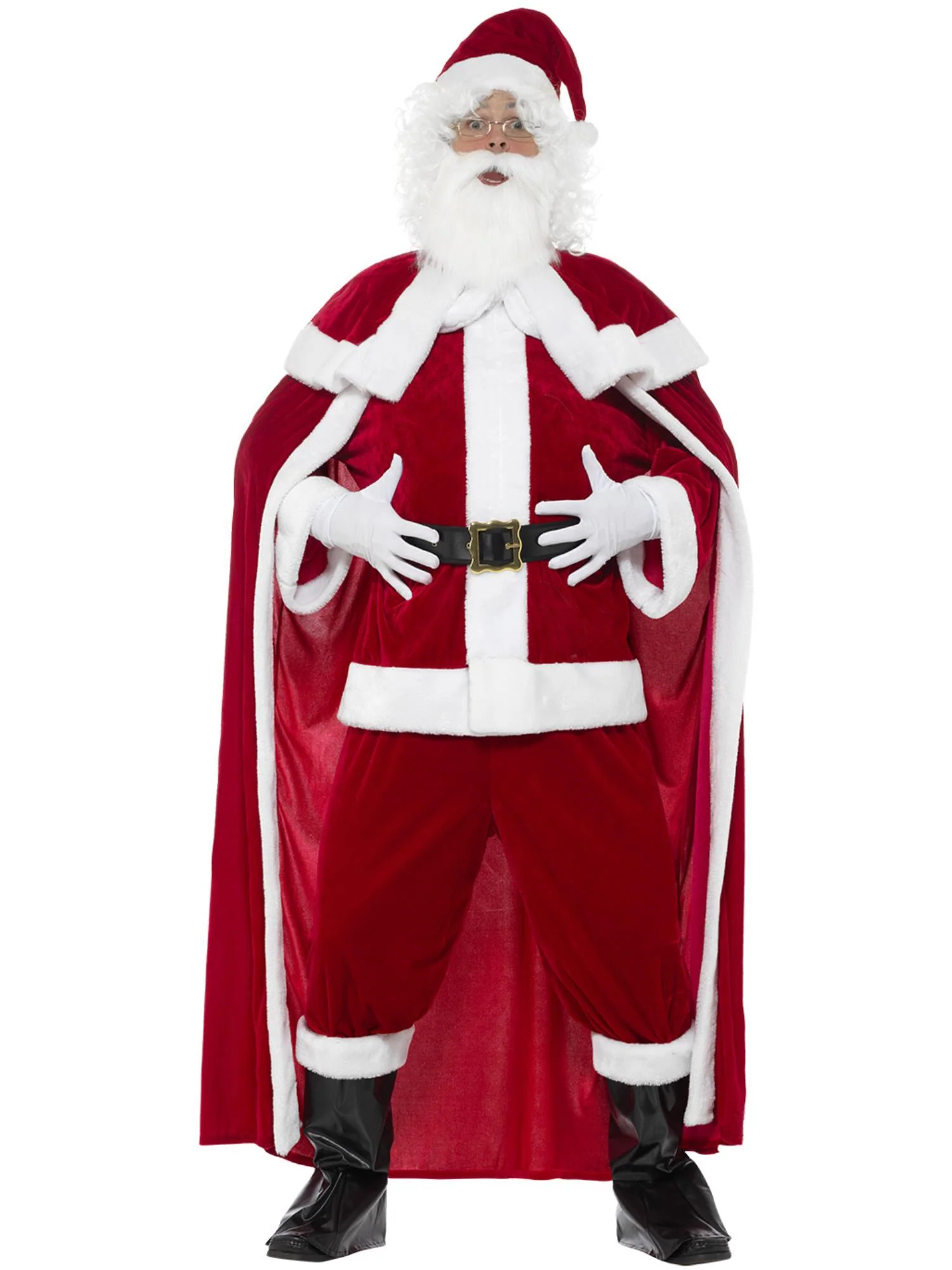 Deluxe Santa Claus Costume with Trousers, Red Wholesale - Image 4