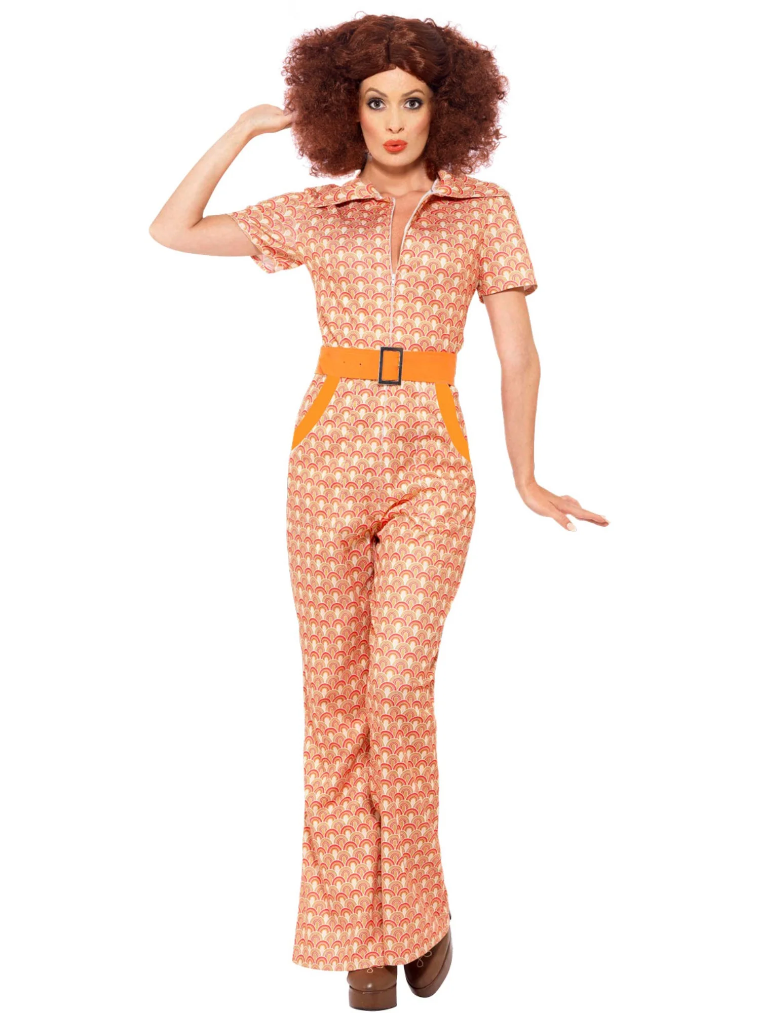 Authentic 70s Chic Costume, Orange  Wholesale - Image 4