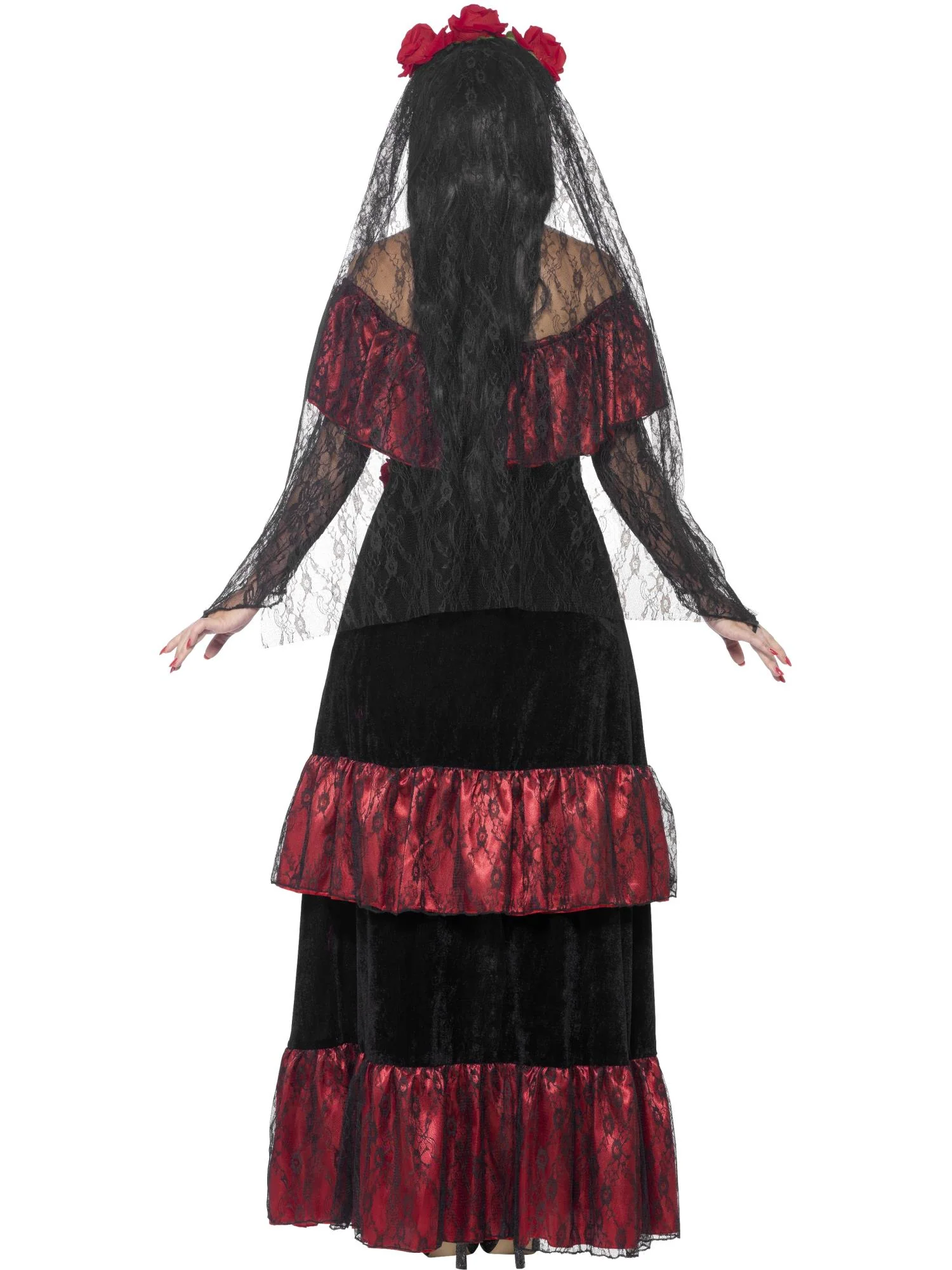 Deluxe Day of the Dead Bride Costume, Black  Wholesale - Image 3