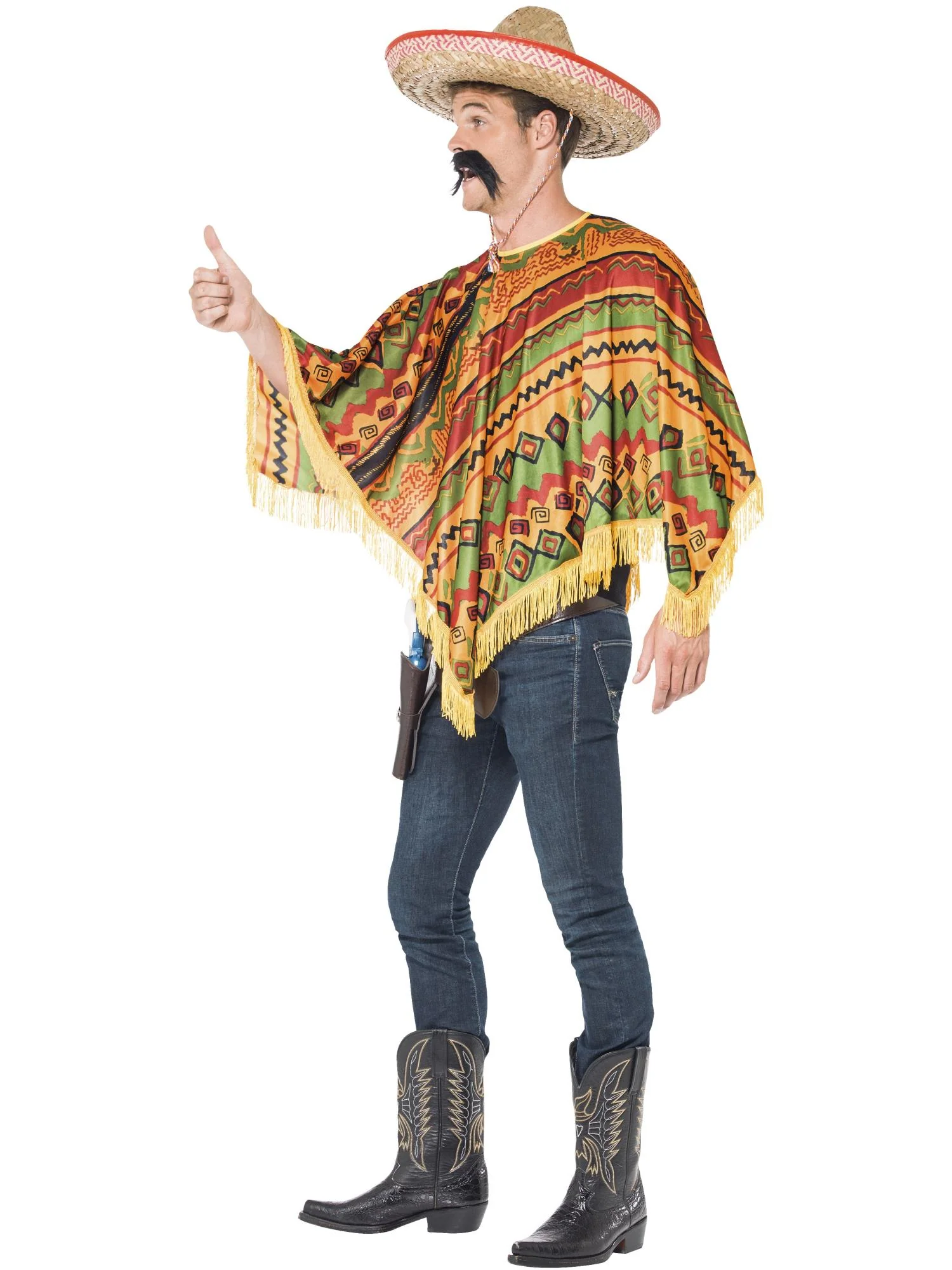 Poncho & Moustache, Orange  Wholesale - Image 2