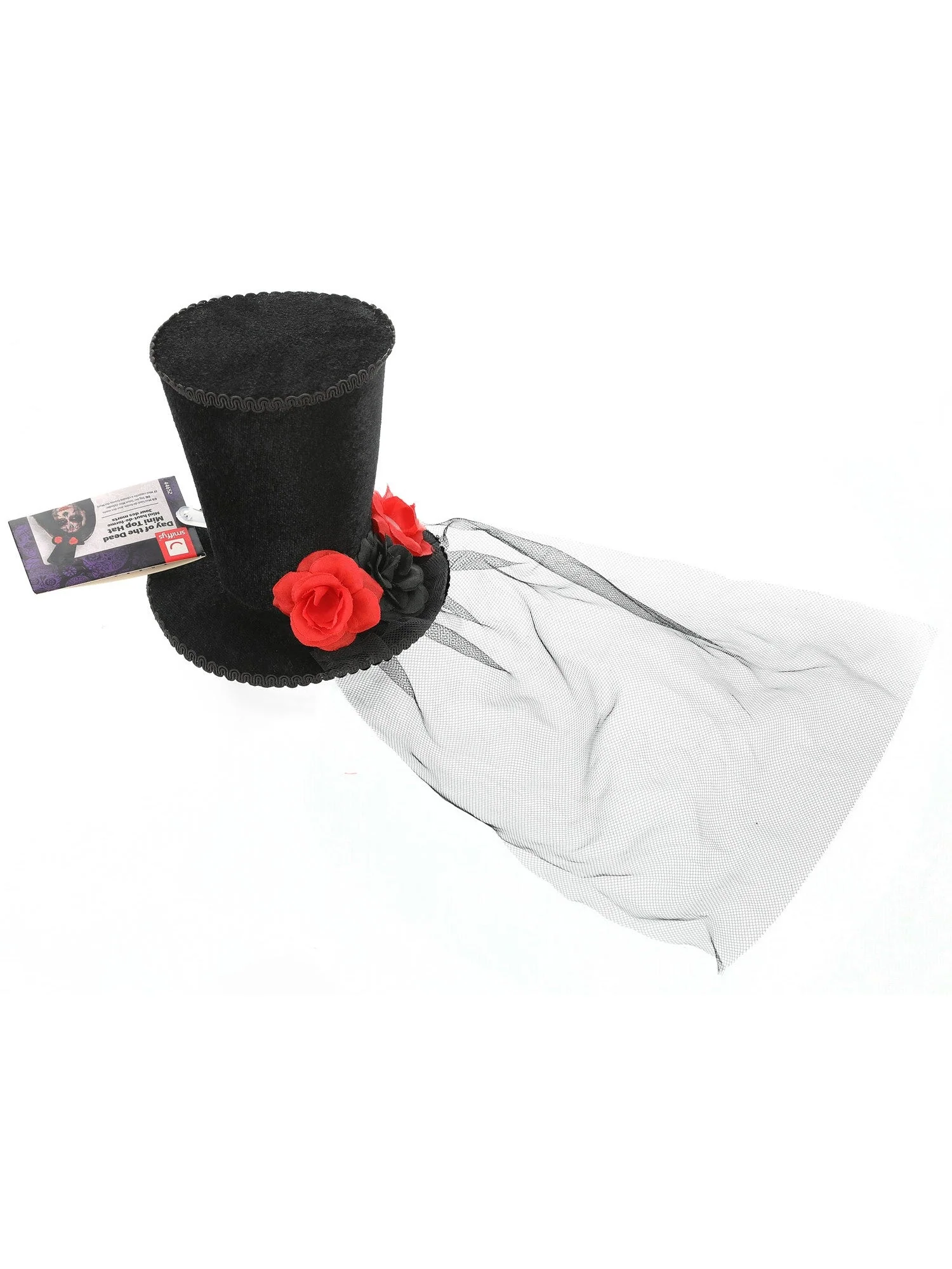 Day of the Dead Mini Top Hat, Black Wholesale - Image 2