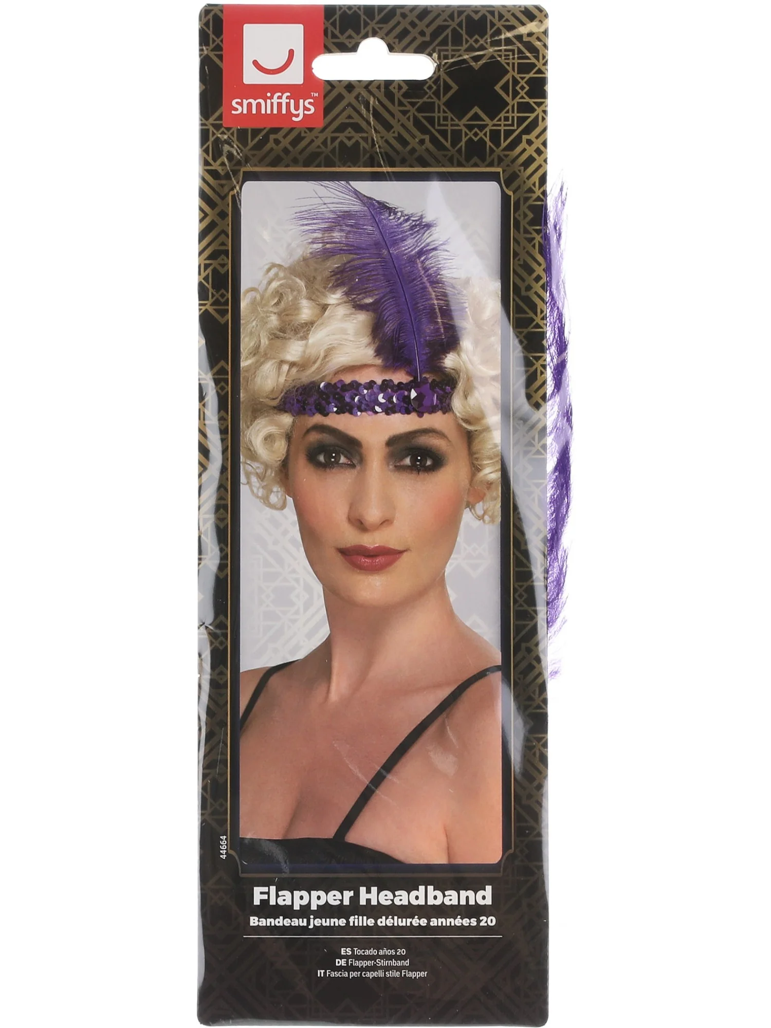 Flapper Headband, Purple  Wholesale - Image 2