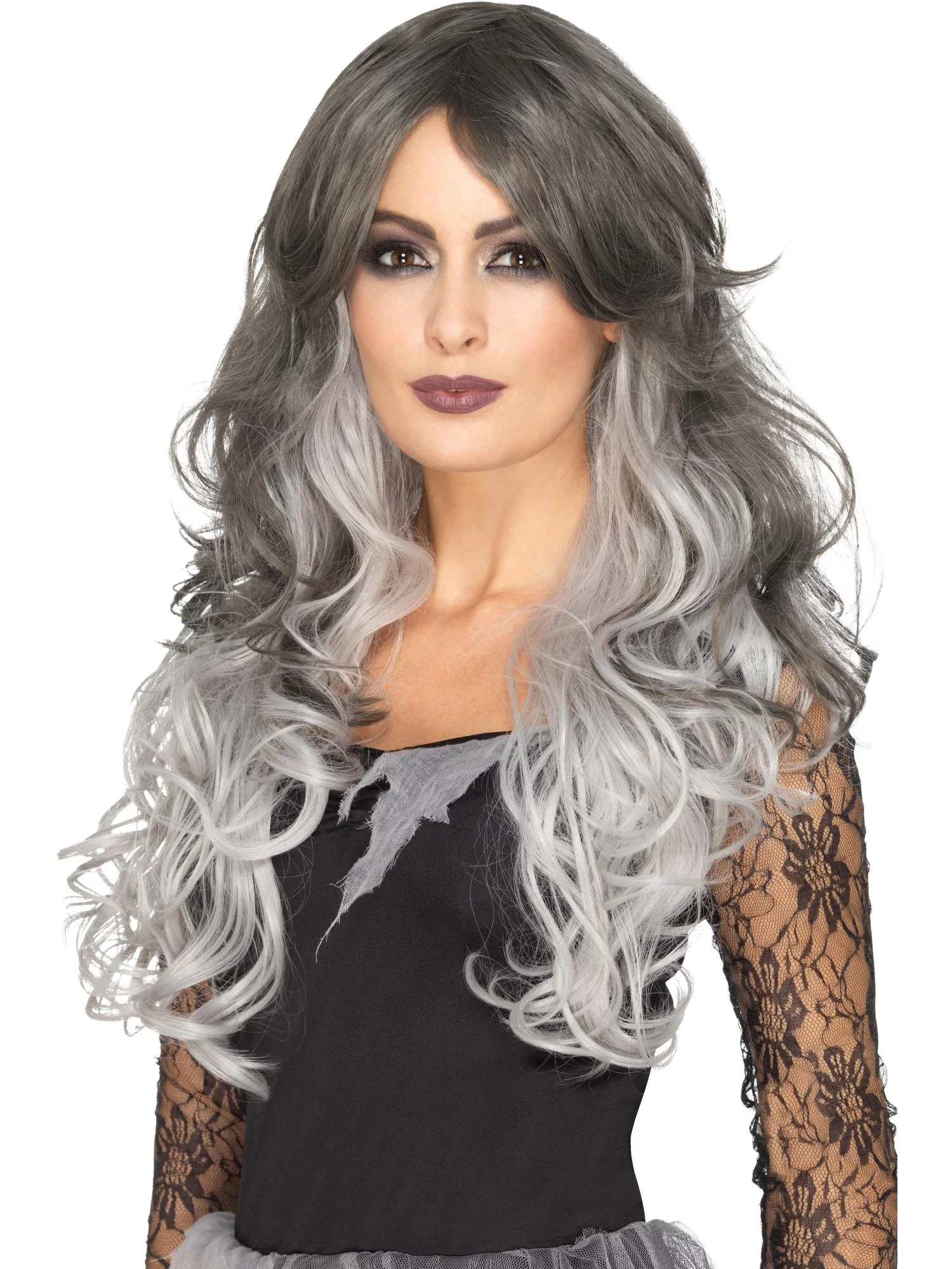 Deluxe Gothic Bride Wig, Grey Wholesale