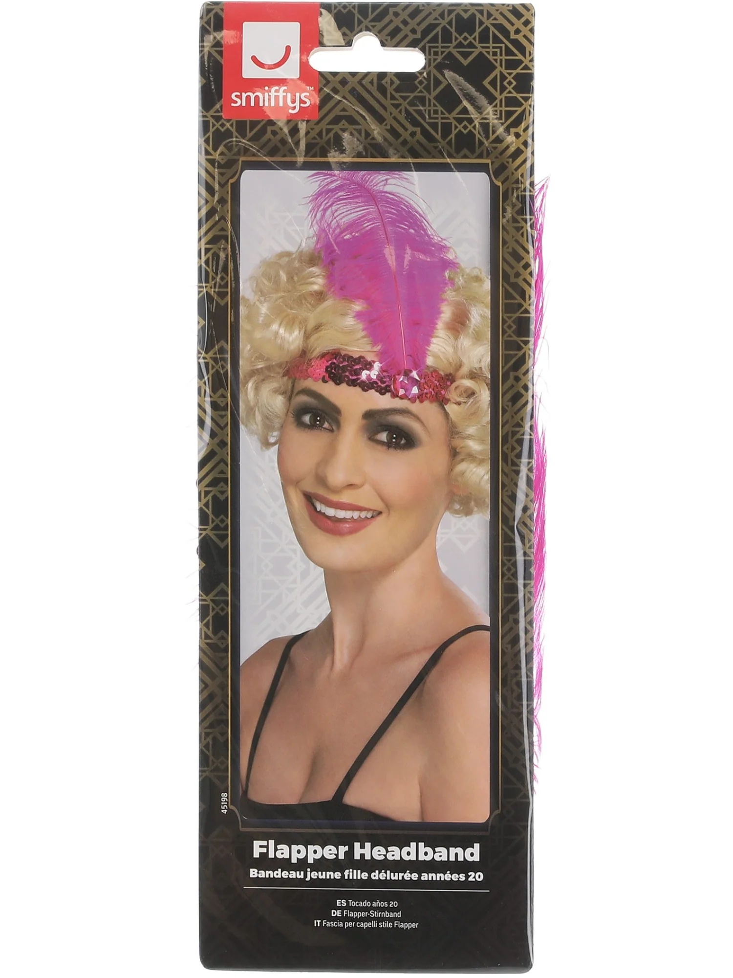 Flapper Headband, Pink Wholesale - Image 2