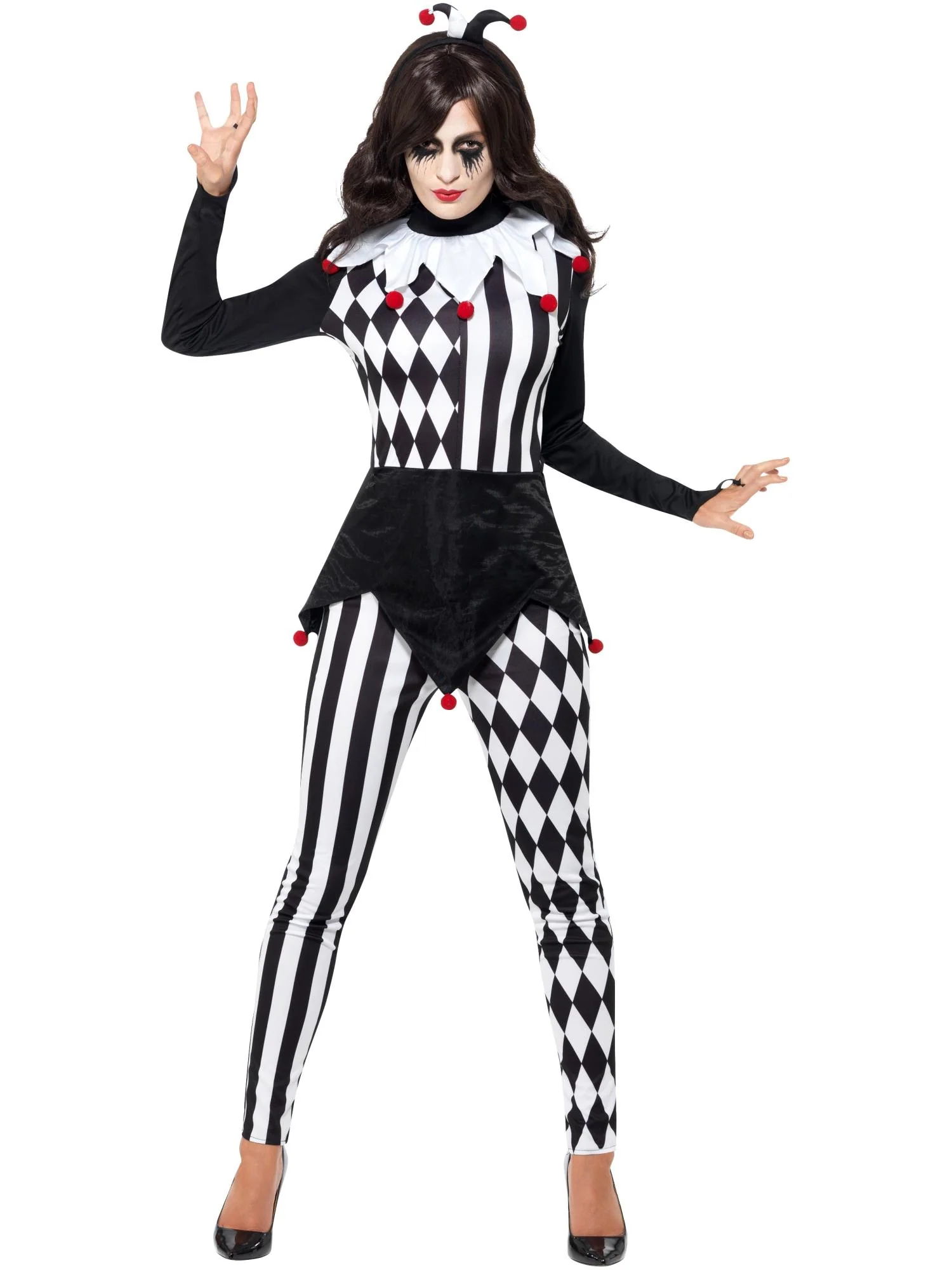 Female Jester Costume, Black Wholesale - Image 4