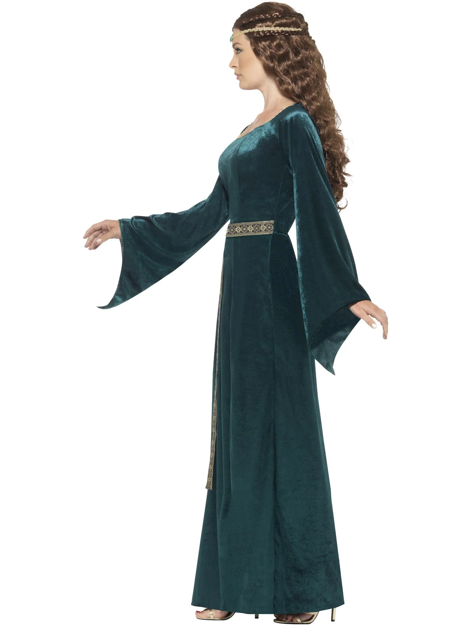 Medieval Maid Costume, Green  Wholesale - Image 2
