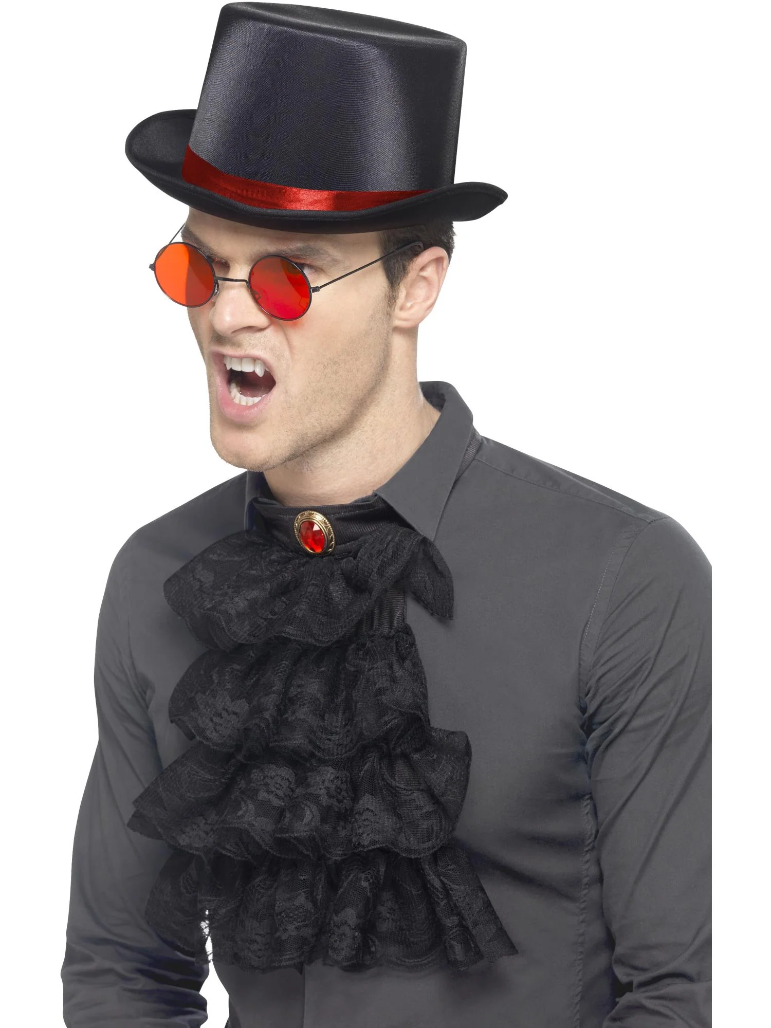 Gothic Kit, with Elastic Inner Rim Top Hat, Red &   Wholesale