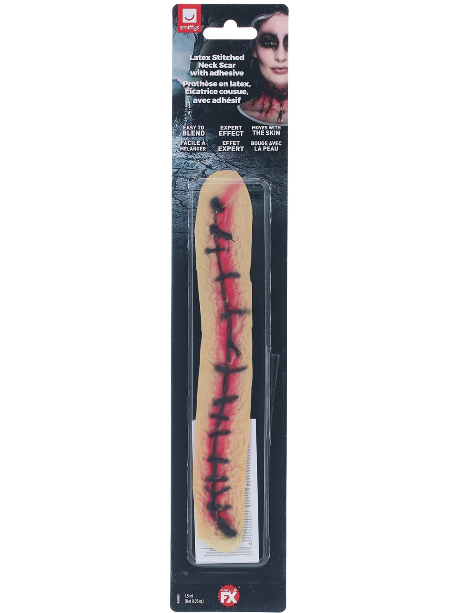 Smiffys Make-Up FX, Latex Stitched Neck, Red Wholesale