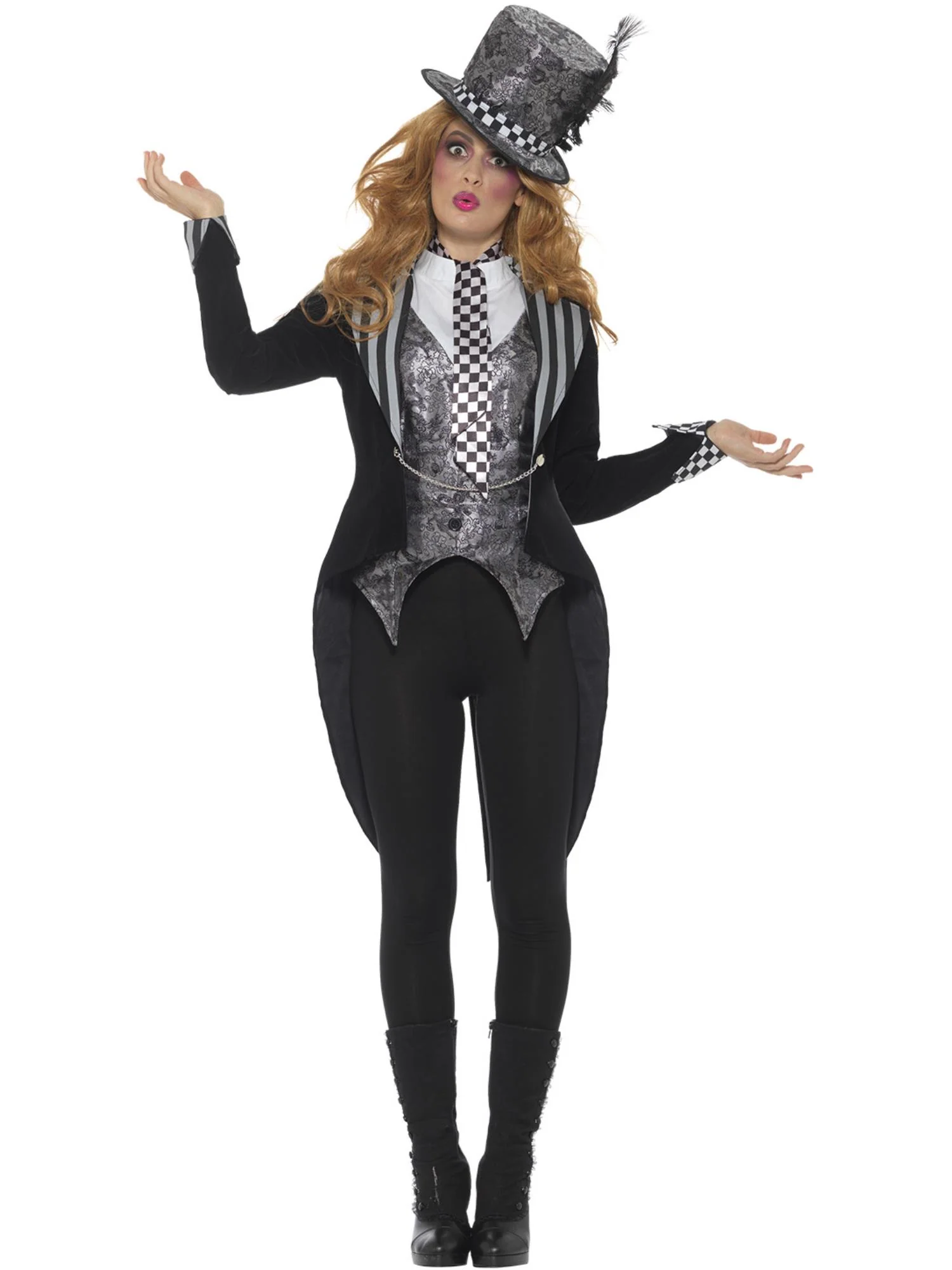 Deluxe Dark Miss Hatter Costume, Black  Wholesale - Image 4