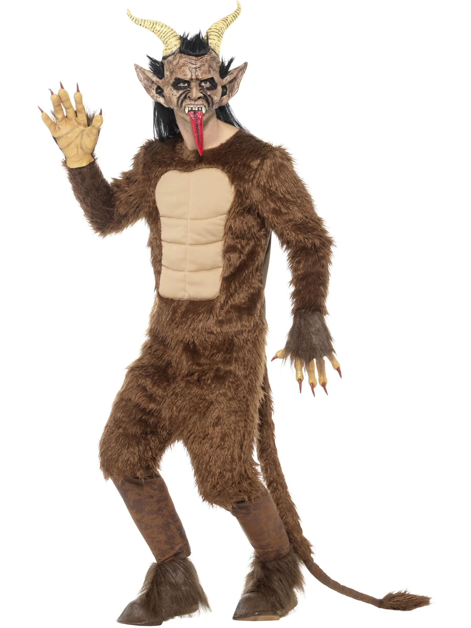 Beast / Krampus Demon Mask, Brown Wholesale - Image 2