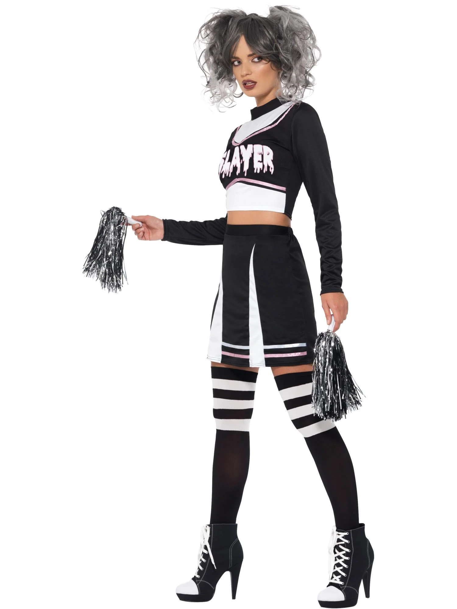 Fever Gothic Cheerleader Costume, Black Wholesale - Image 2