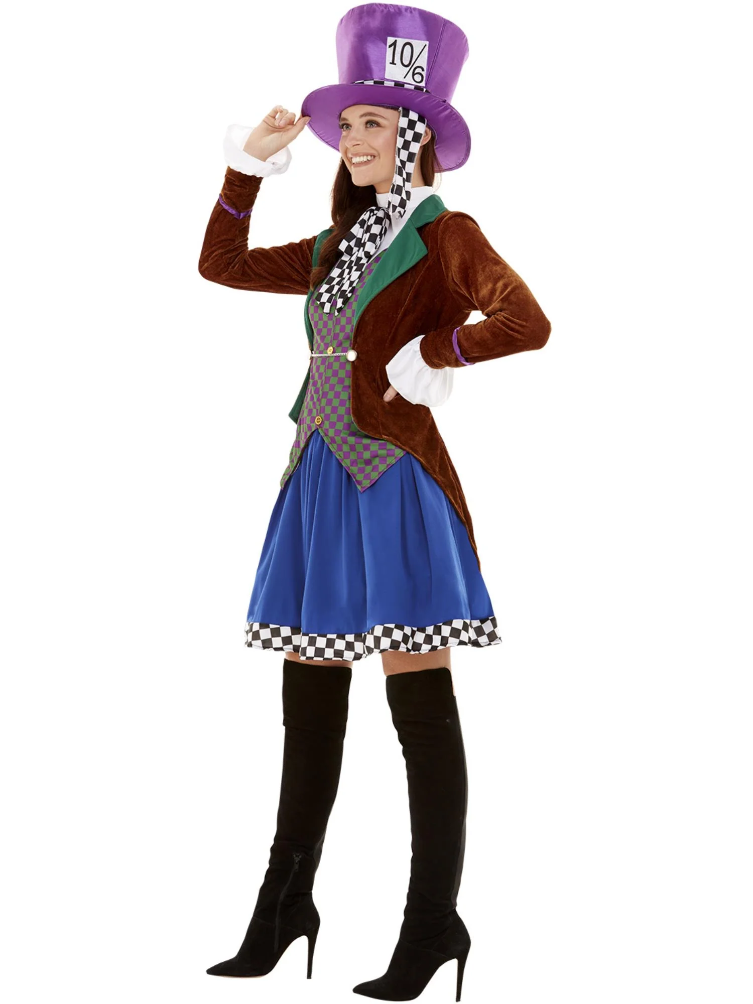 Miss Hatter Costume, Multi-Coloured Wholesale - Image 2