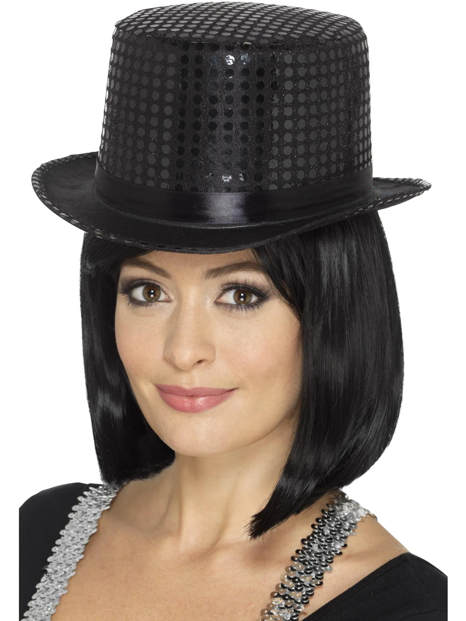Sequin Top Hat, Black Wholesale - Image 2