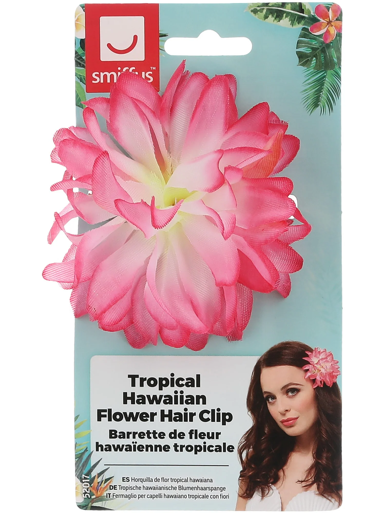 Tropical Hawaiian Flower Hair Clip, Pink Wholesale - Image 2