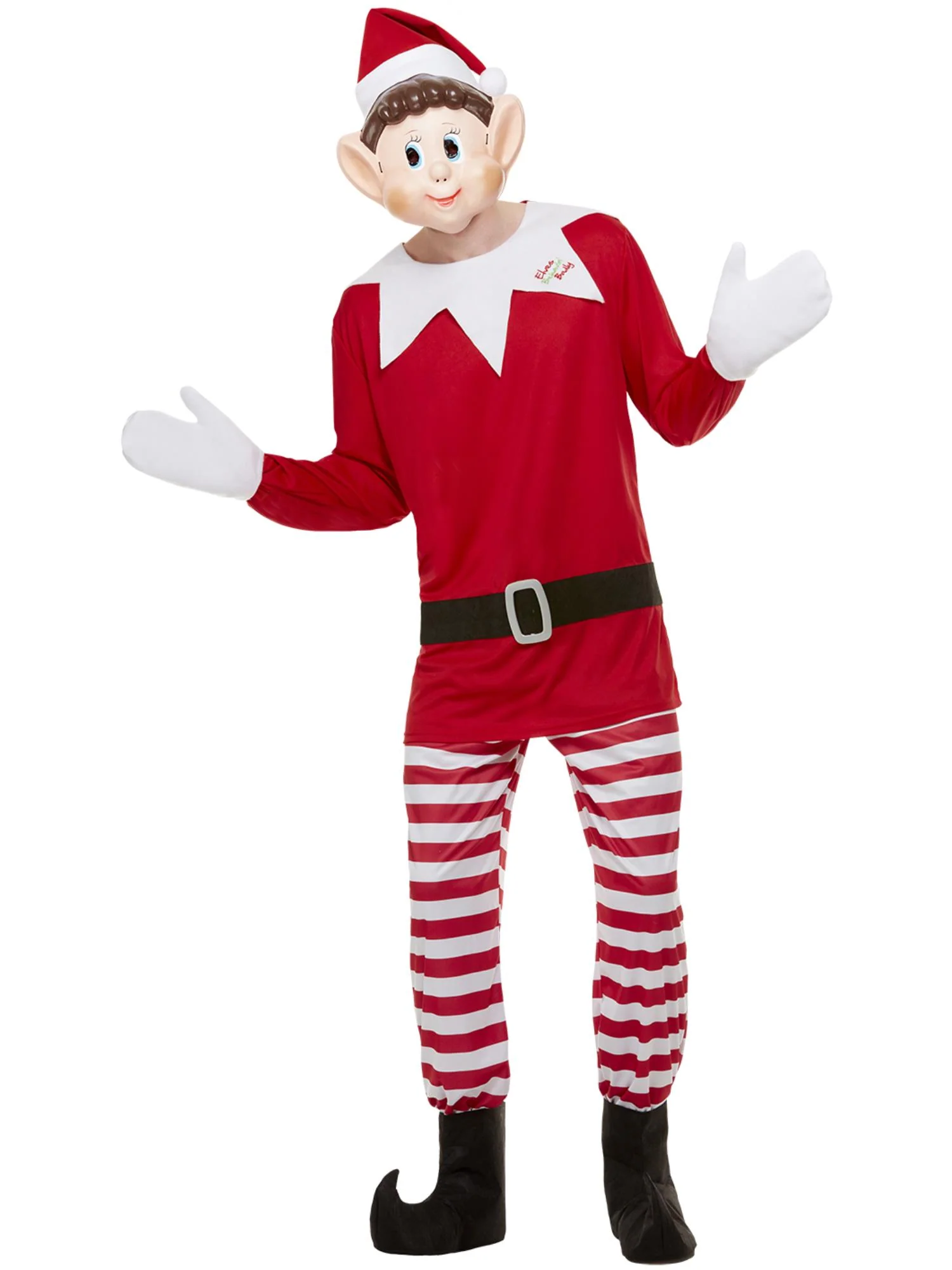 Elves Behavin' Badly Mens Elf Costume, Red & White Wholesale - Image 4