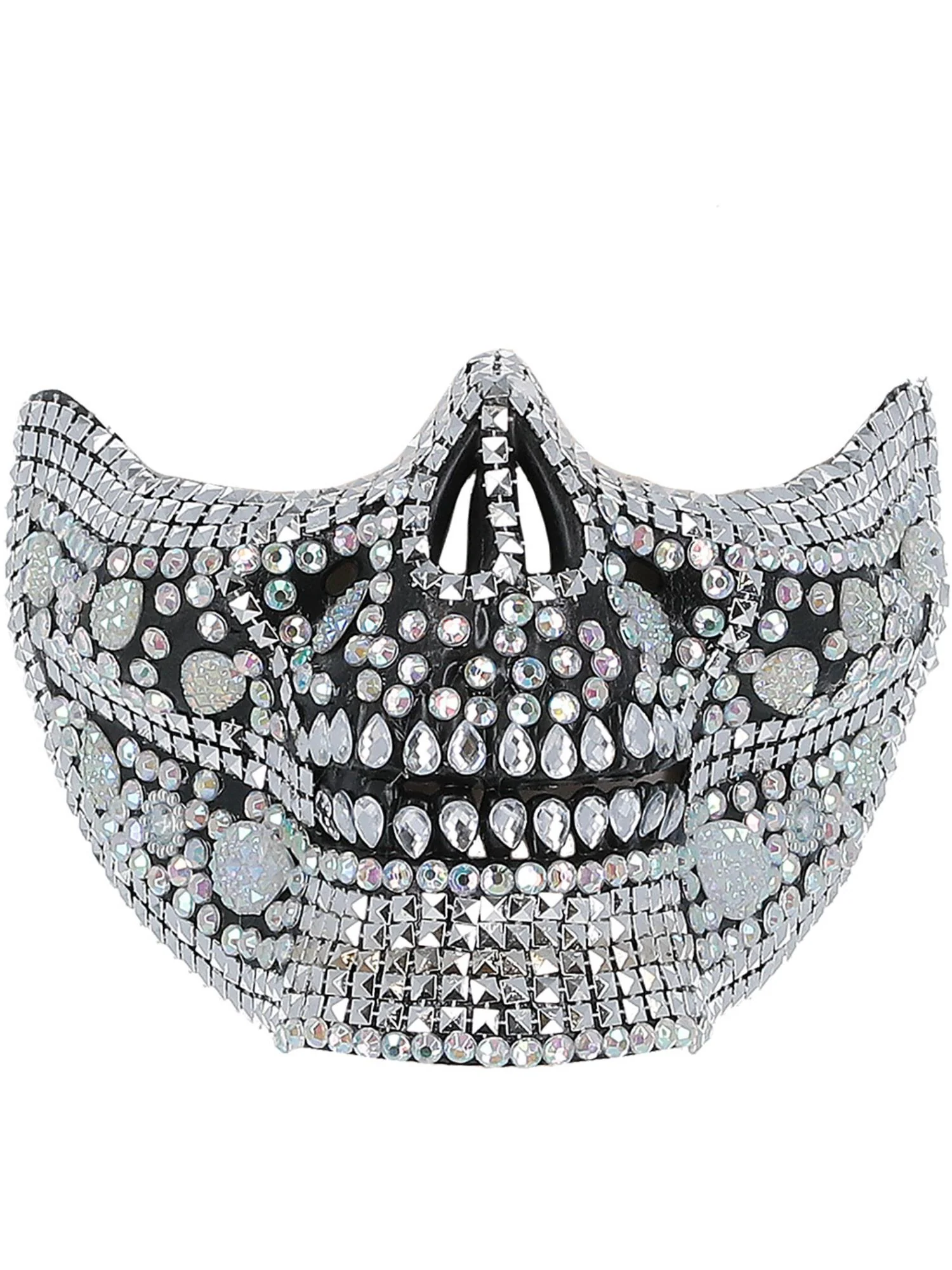Deluxe Crystal Skull Half Face Mask Wholesale - Image 2