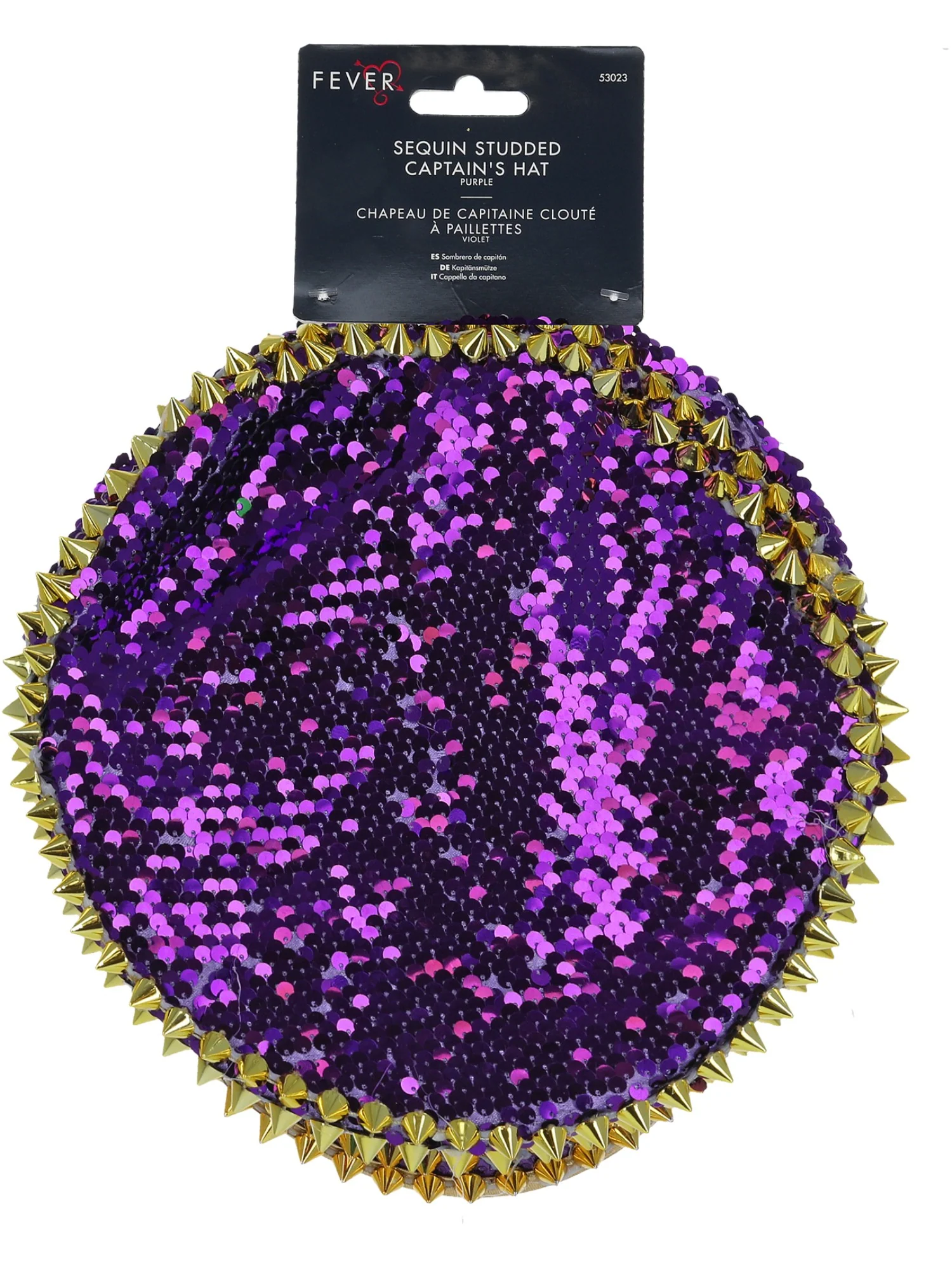 Fever Deluxe Sequin Studded Captains Hat, Purple Wholesale - Image 2